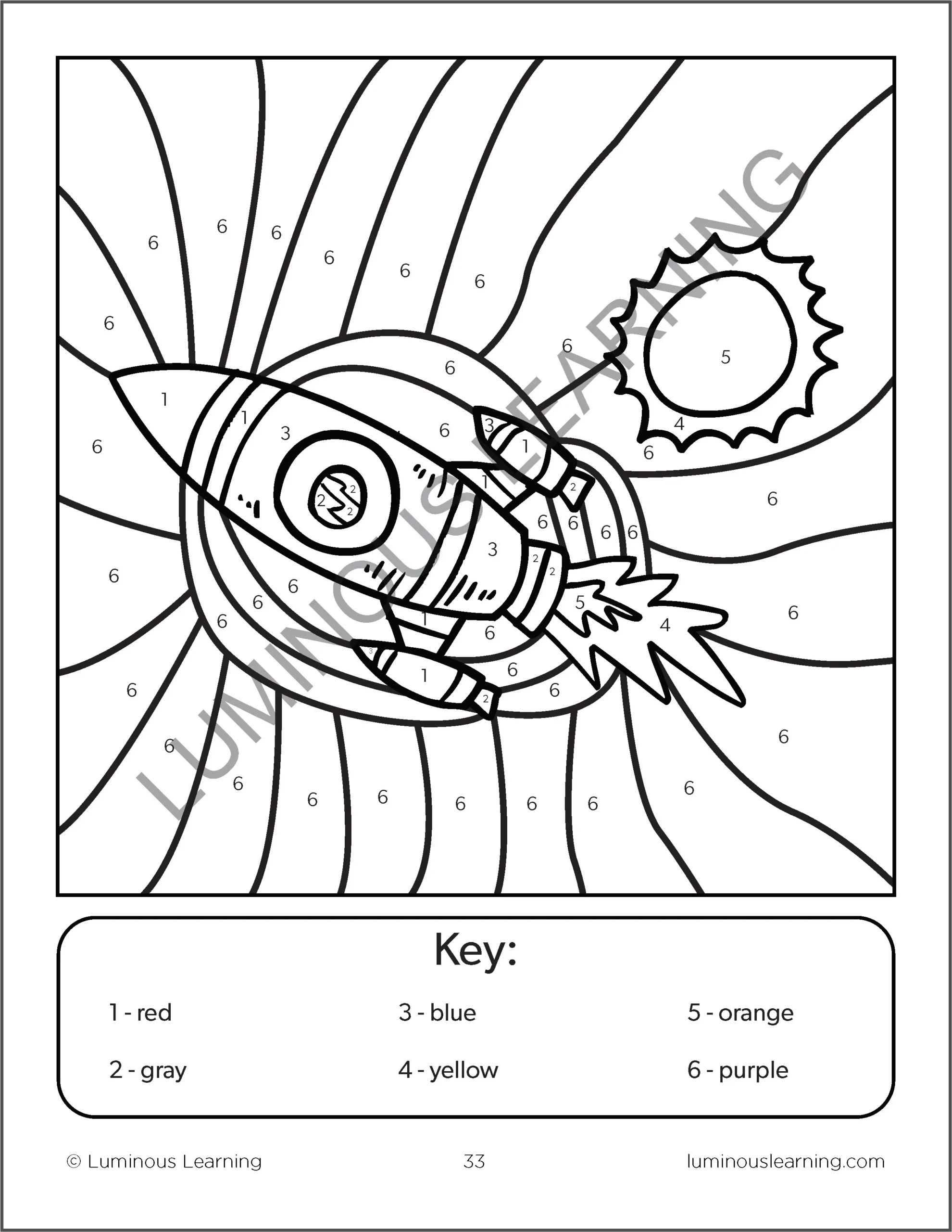 Color By Numbers Space Math Activity Book For Kids