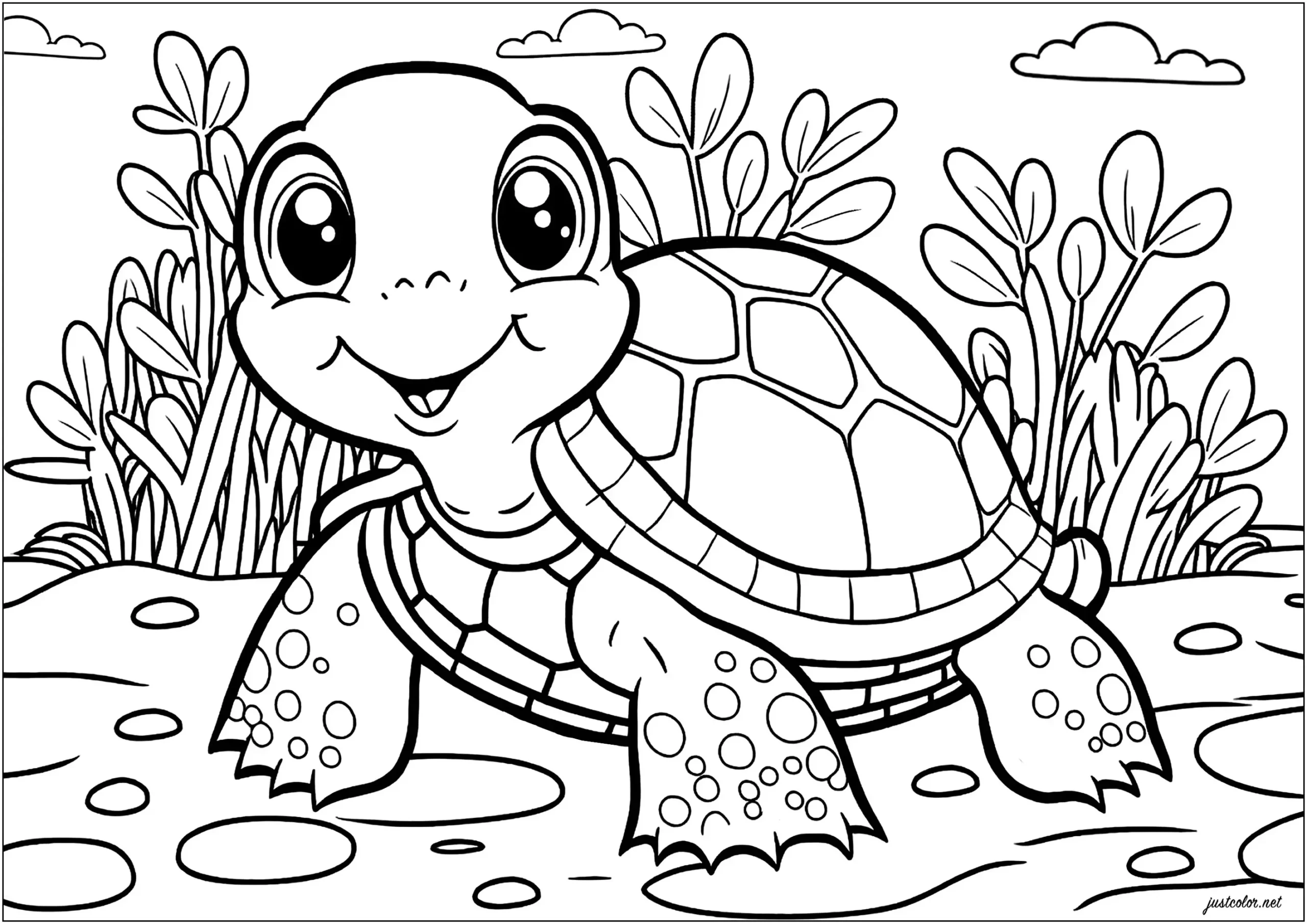 Colorear Una Simp tica Tortuga Turtle And Tortoise Coloring Pages For Adults