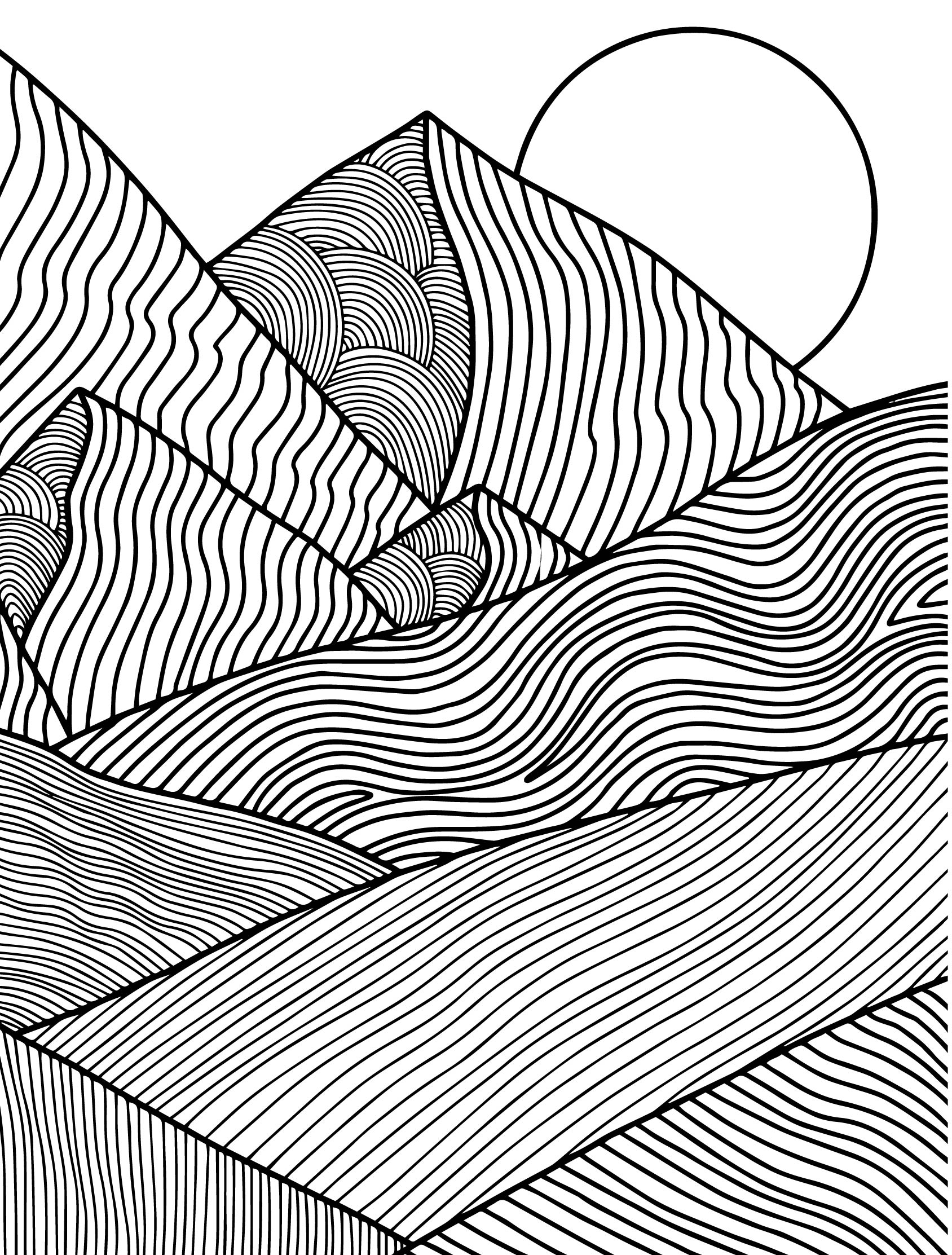 easy coloring pages for adults