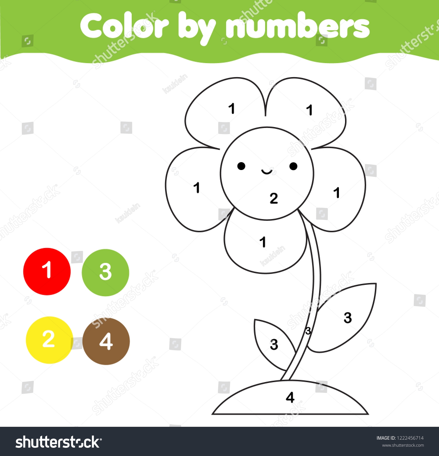 flower color by number flower color by number
