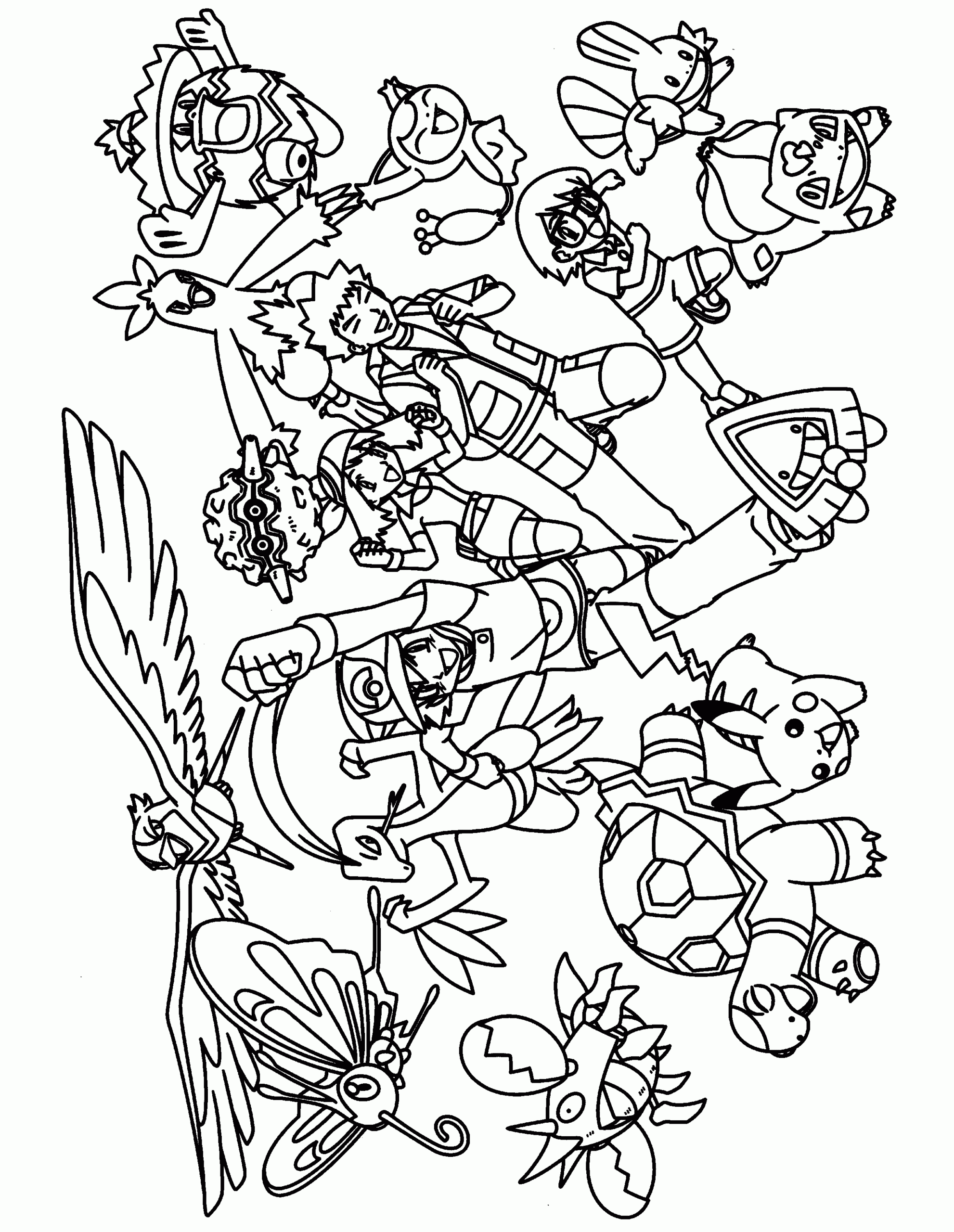 pokemon group coloring pages