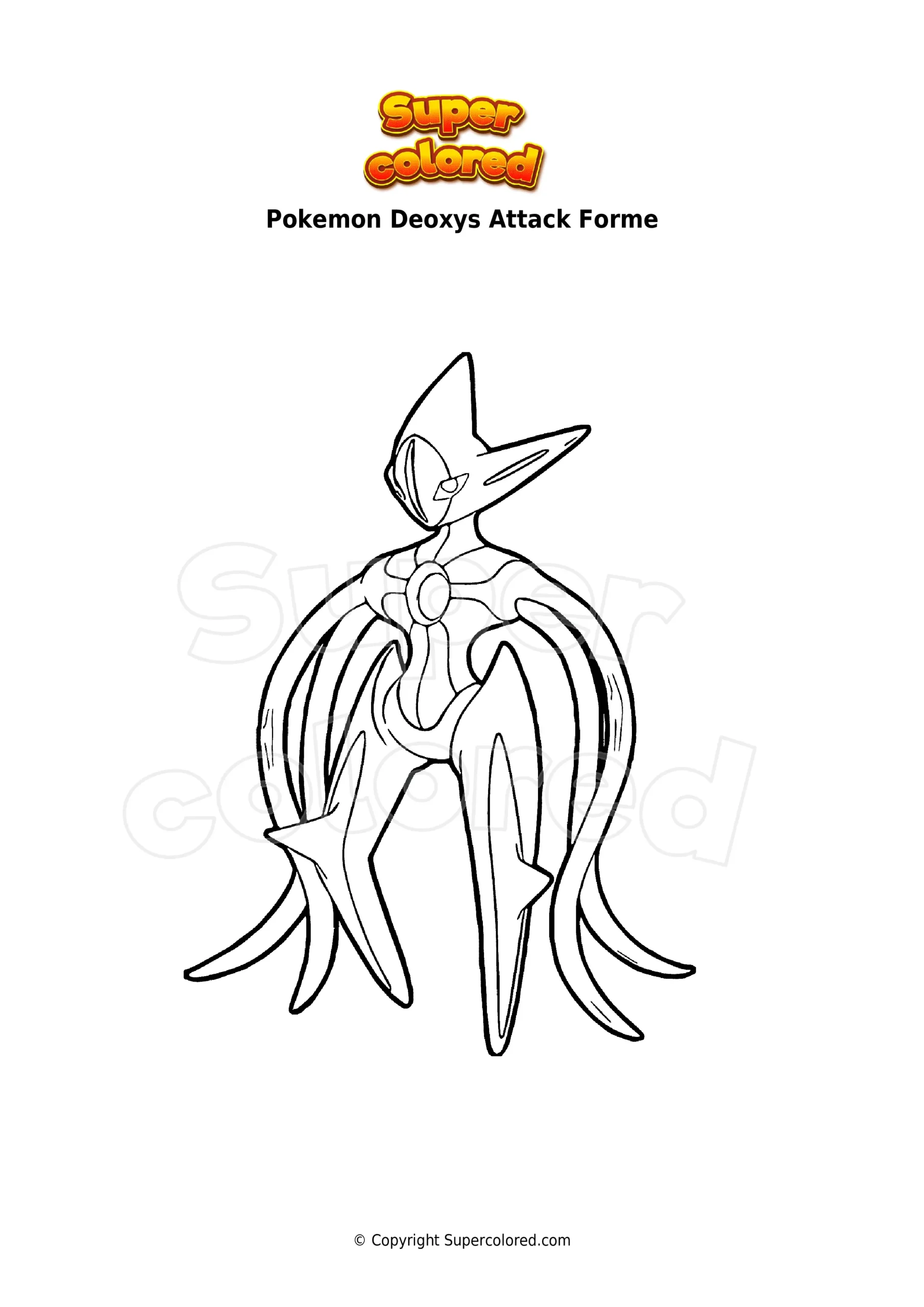 Coloring Page Pokemon Deoxys Attack Forme