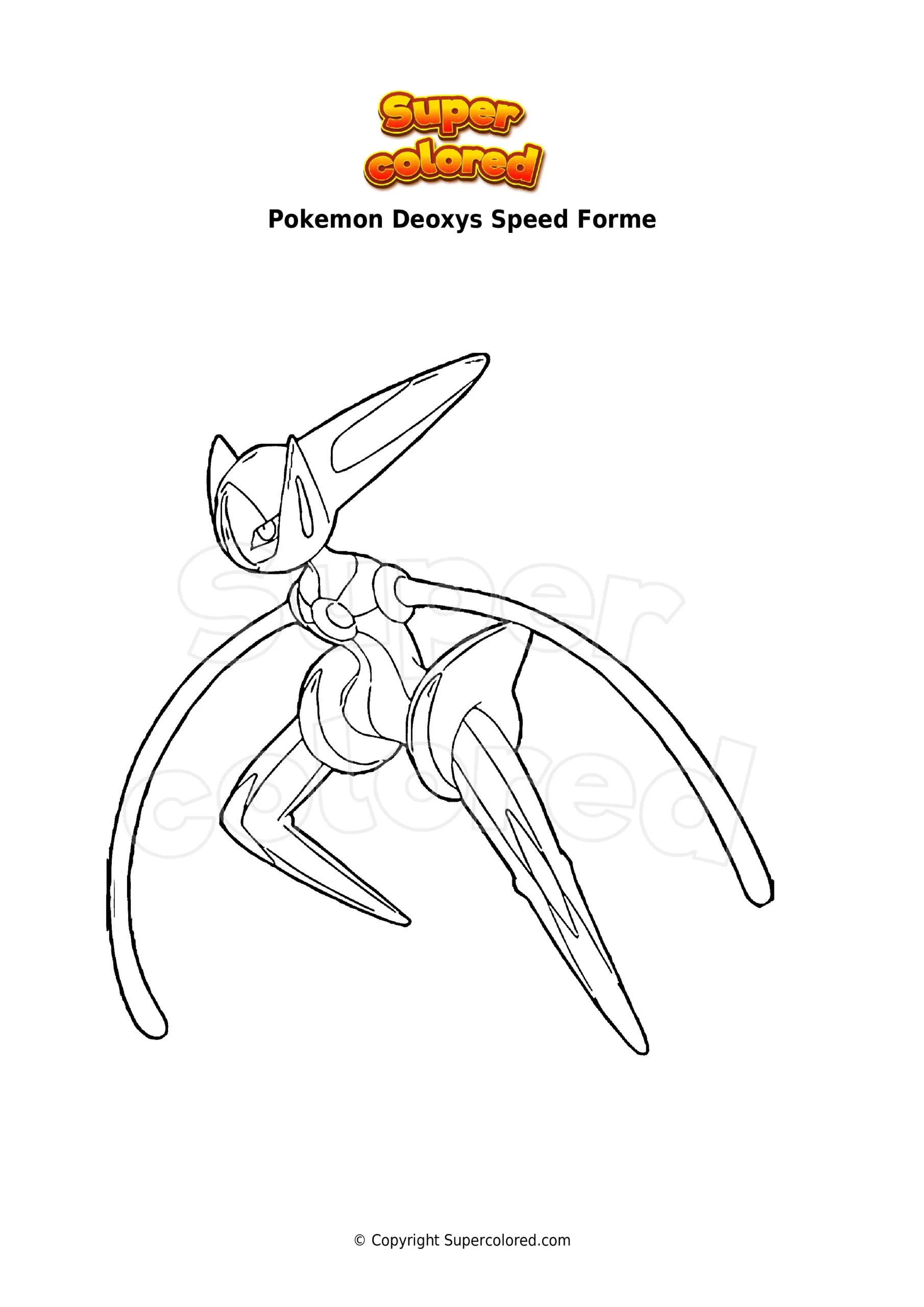 Coloring Page Pokemon Deoxys Speed Forme
