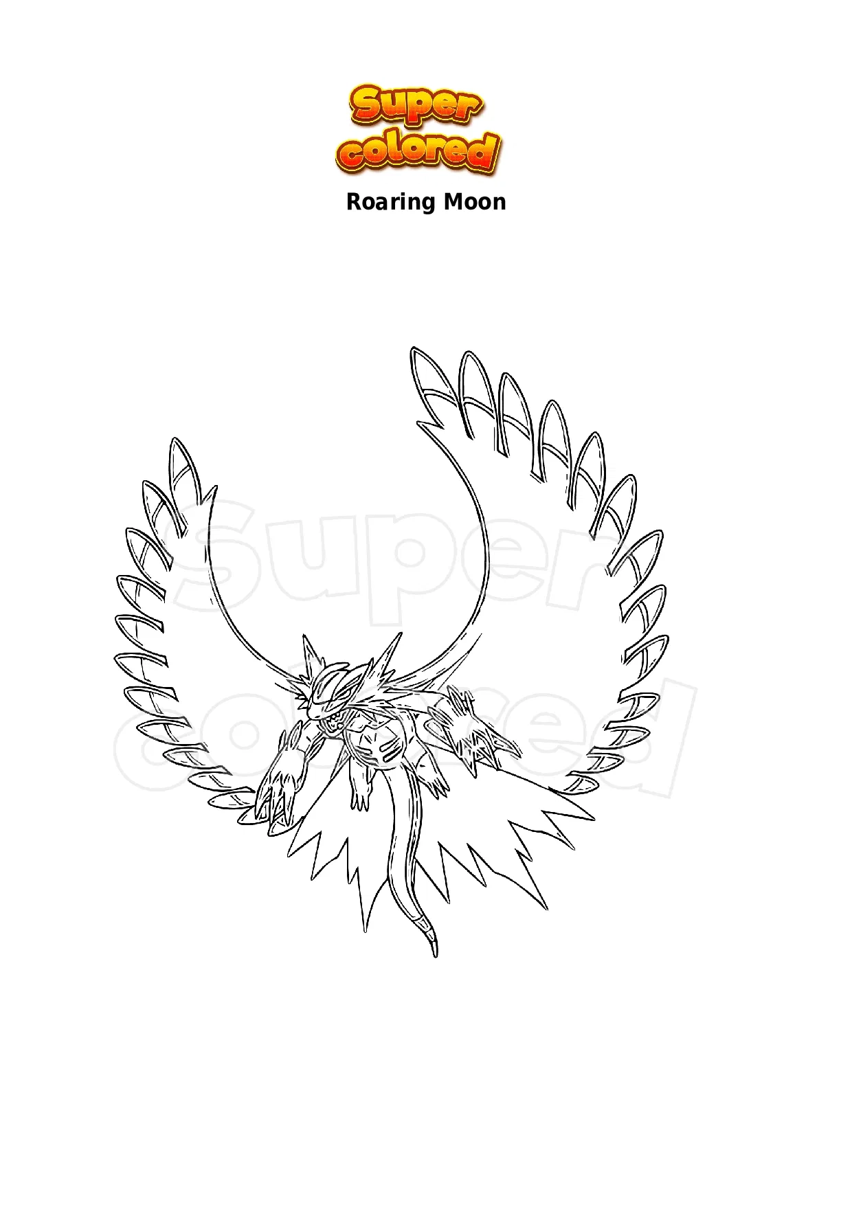 Coloring Page Pokemon Roaring Moon