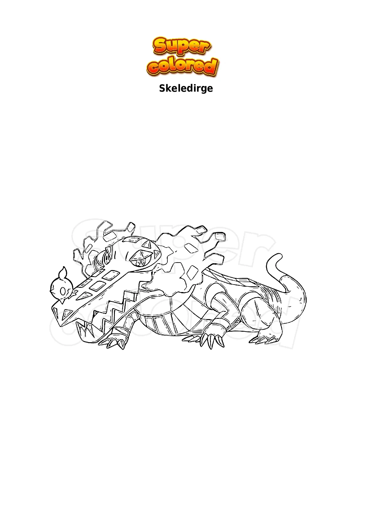 Coloring Page Pokemon Skeledirge