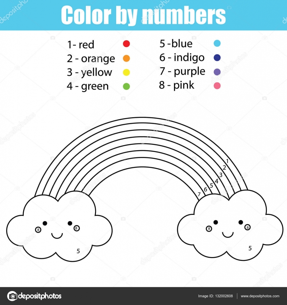 rainbow coloring by number