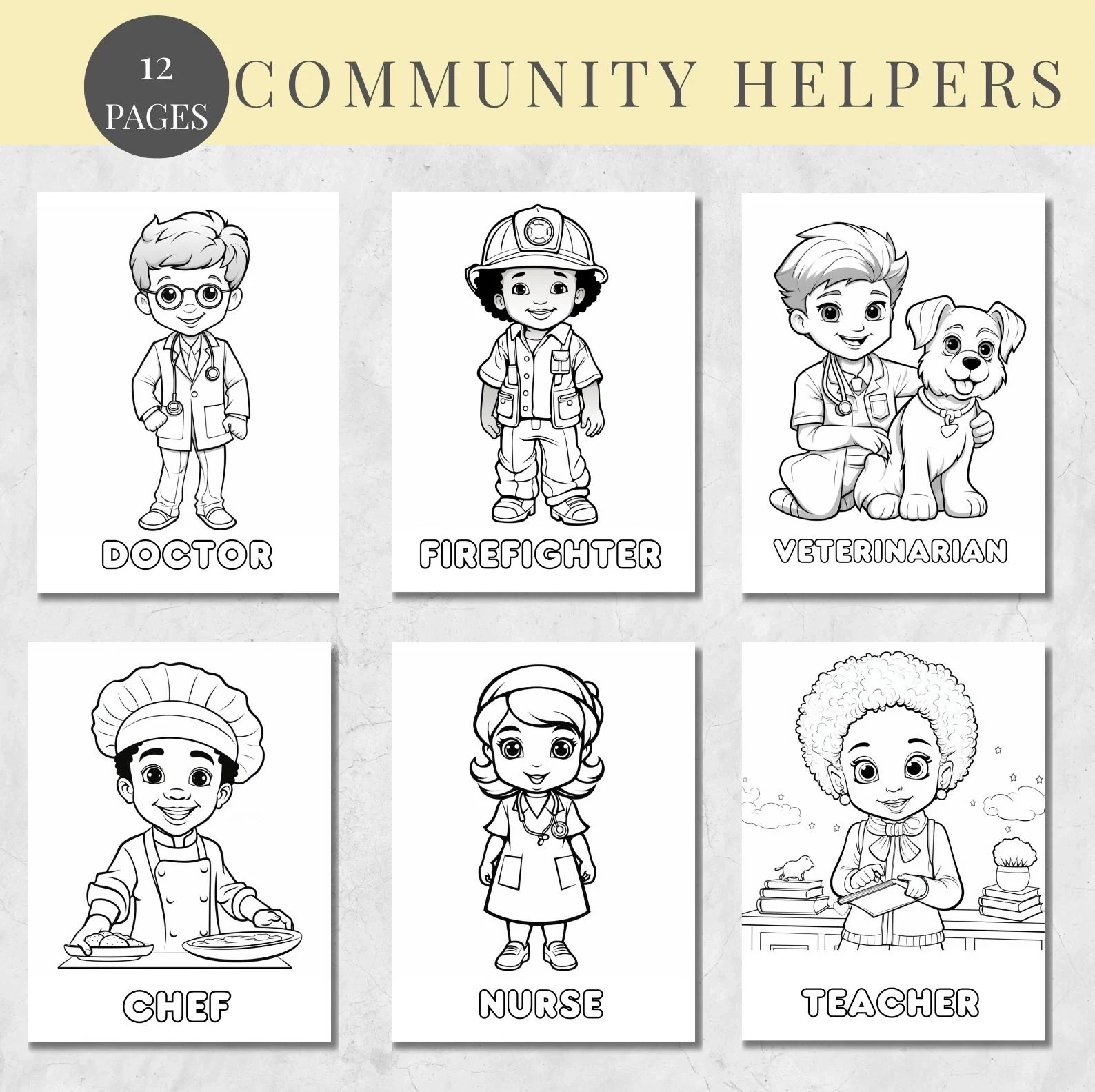 Coloring Pages For Kids Preschoolers Toddlers 12 Printable Coloring Pages Community Helpers Preschool Kindergarten Homeschool Etsy Coloring Pages For Kids Preschoolers Toddlers 12 Printable Coloring Pages Community Helpers Preschool Kindergarten Homeschool Etsy