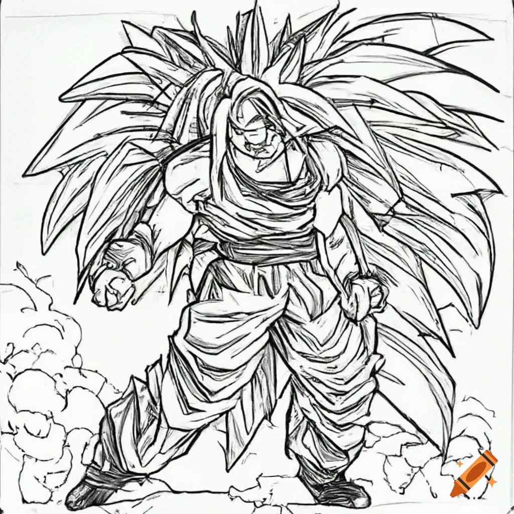 Coloring Pages Of Goku And Super Saiyan Characters From Dragon Ball Z On Craiyon