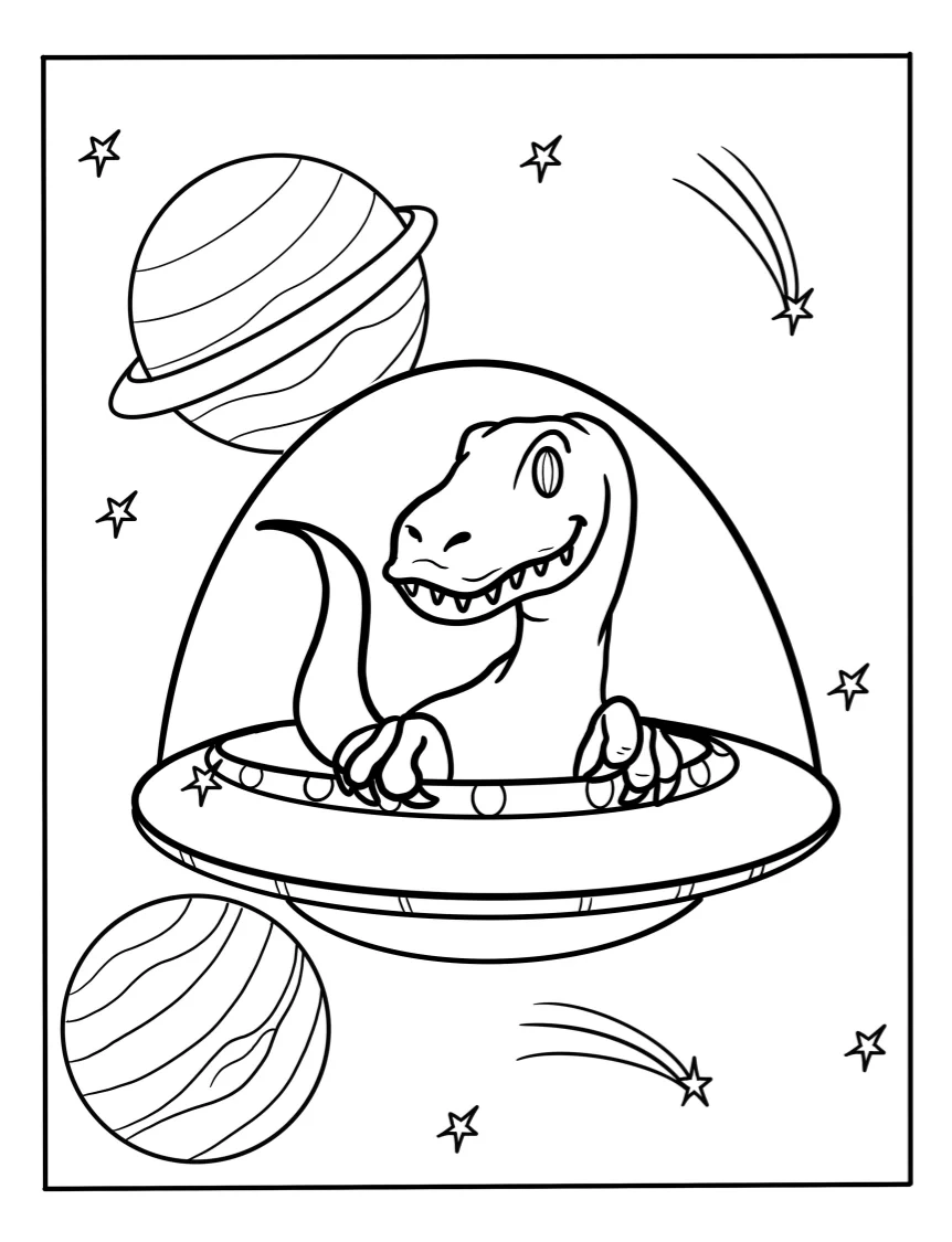 Coloring Pages Spaceship For Kids Free Printable Dinosaur Pictures