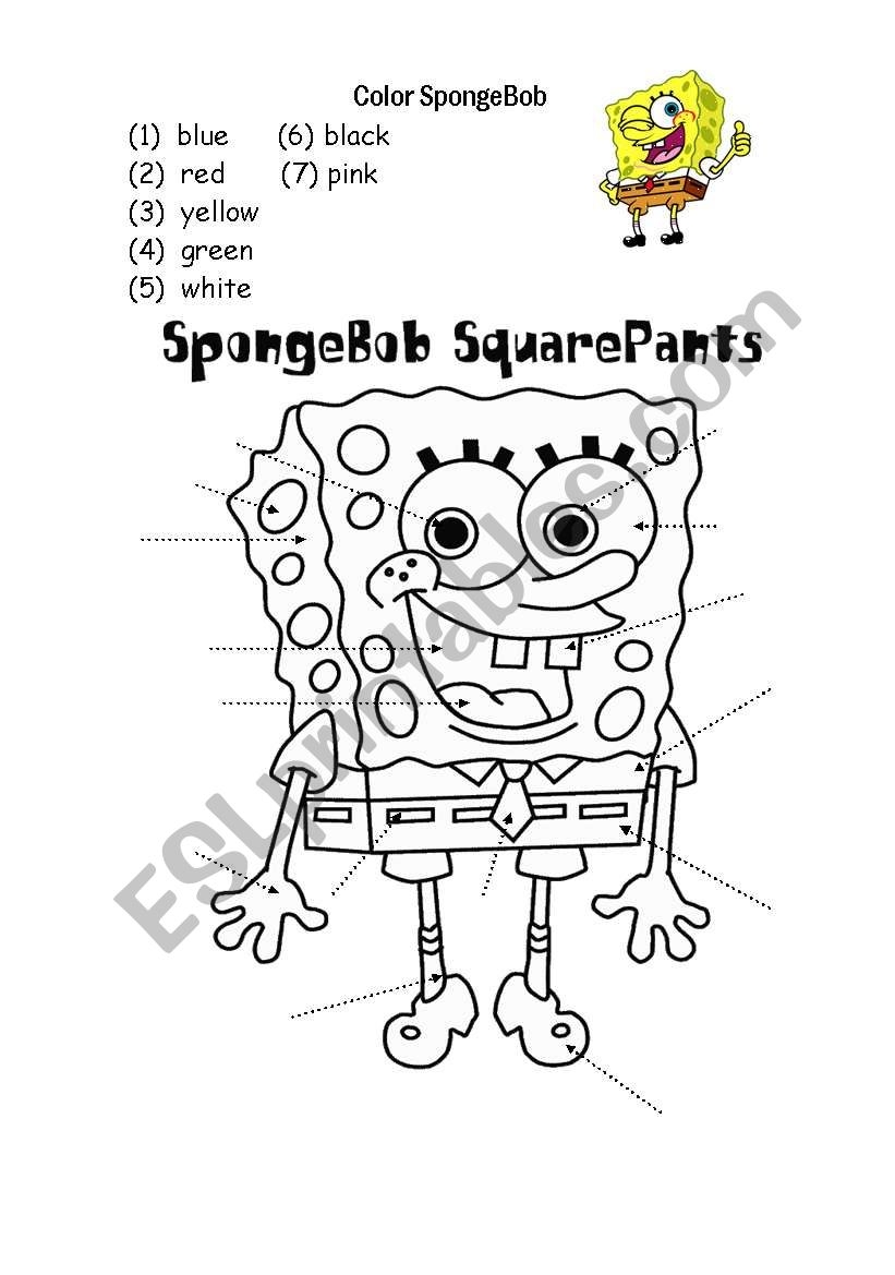 spongebob color by number spongebob color by number