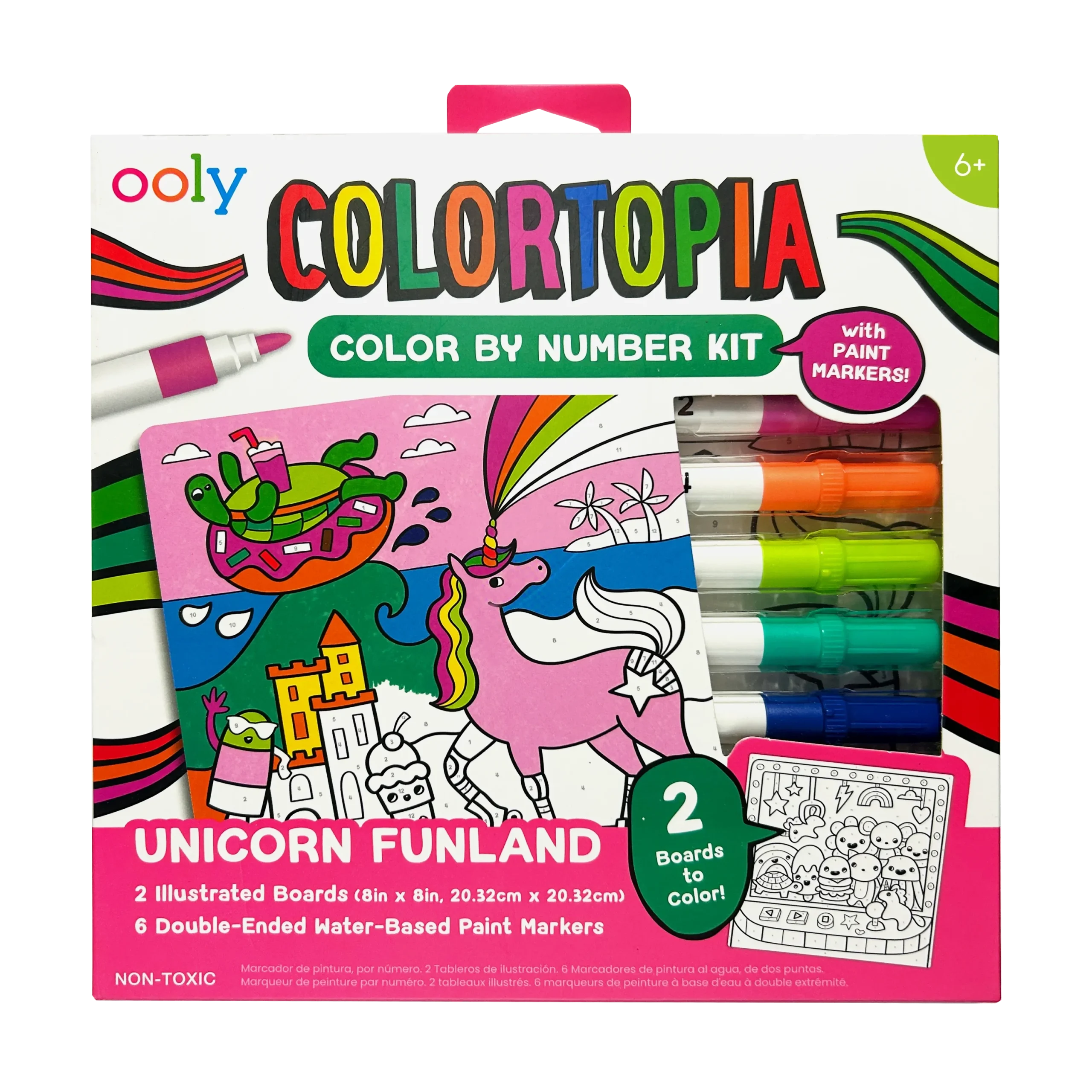 Colortopia Color By Number Paint Marker Kit Unicorn Funland OOLY