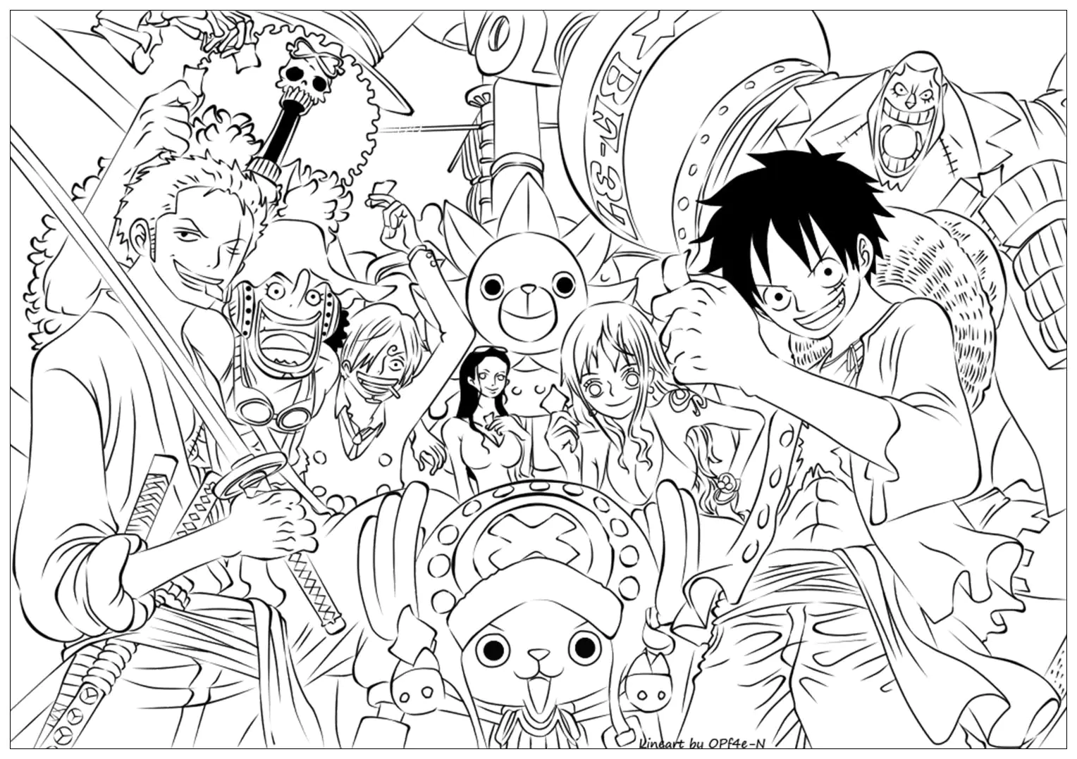 Complex Coloring From One Piece One Piece Coloring Pages