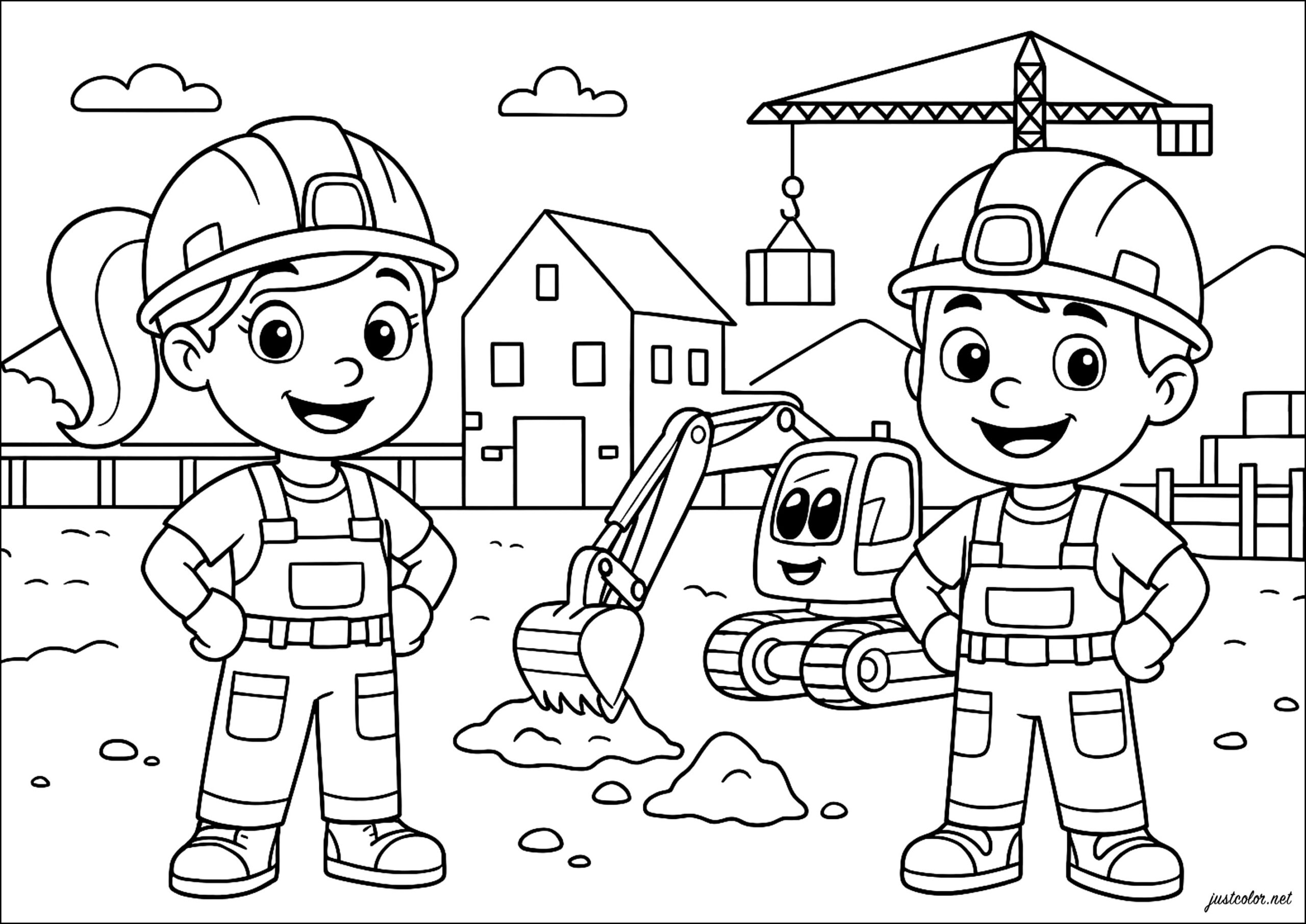 construction site coloring pages