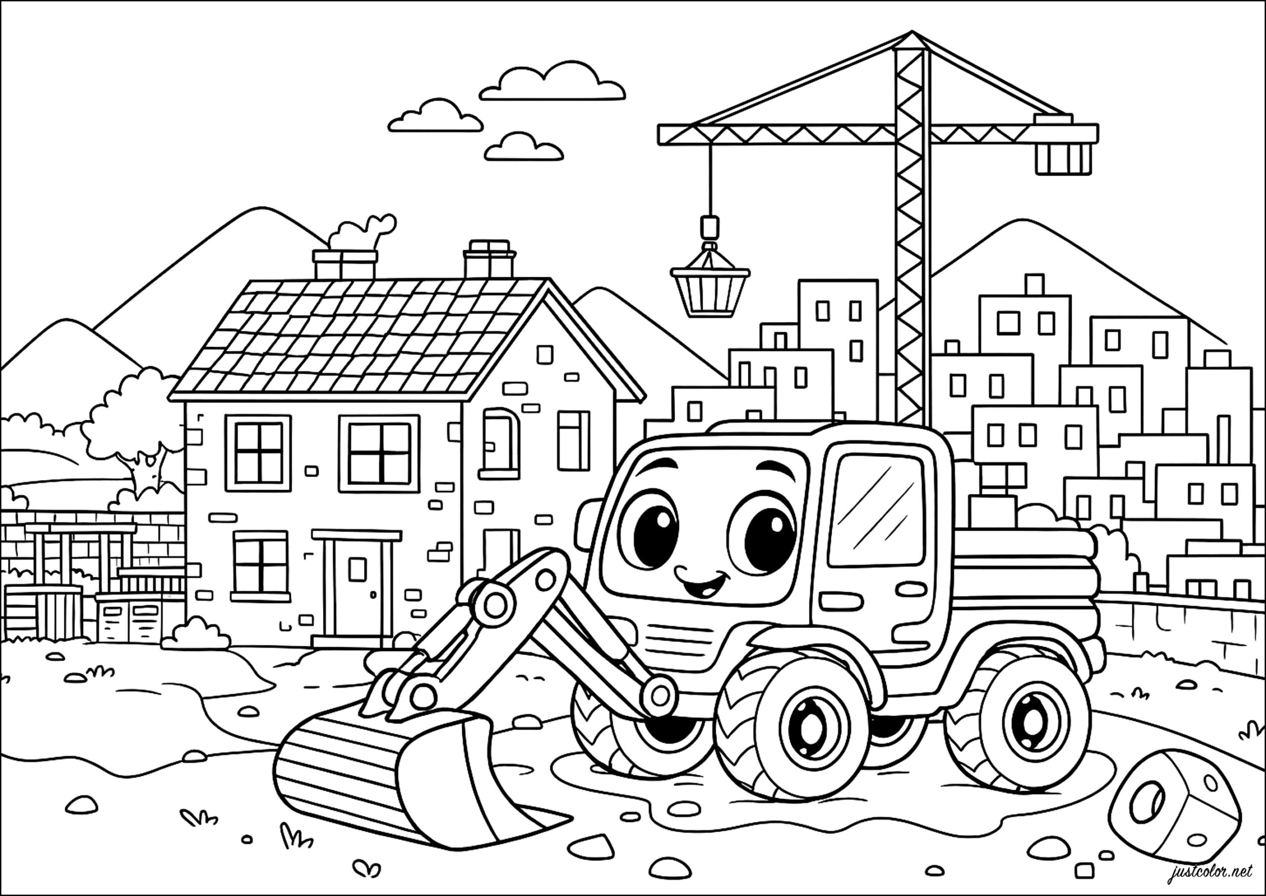 Construction Vehicle Construction And Site Works Coloring Pages