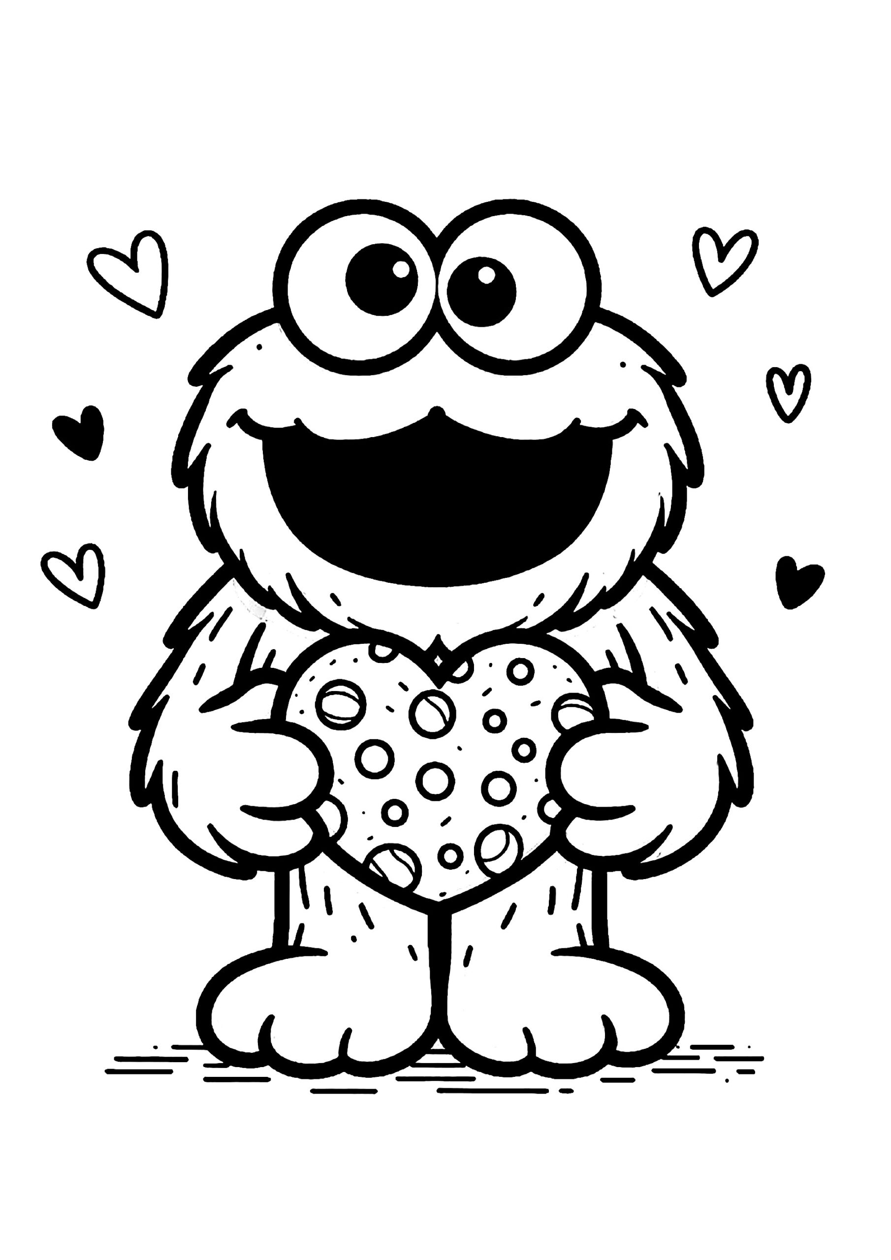 Cookie Monster In Kawaii Mode Cookie Monster Coloring Pages Cookie Monster In Kawaii Mode Cookie Monster Coloring Pages