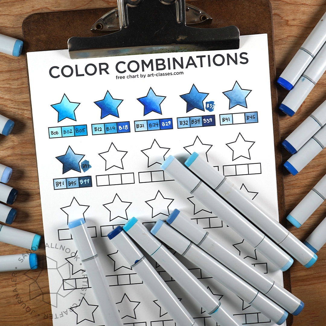 Copic Blues A Color Saturation Study Sandy Allnock