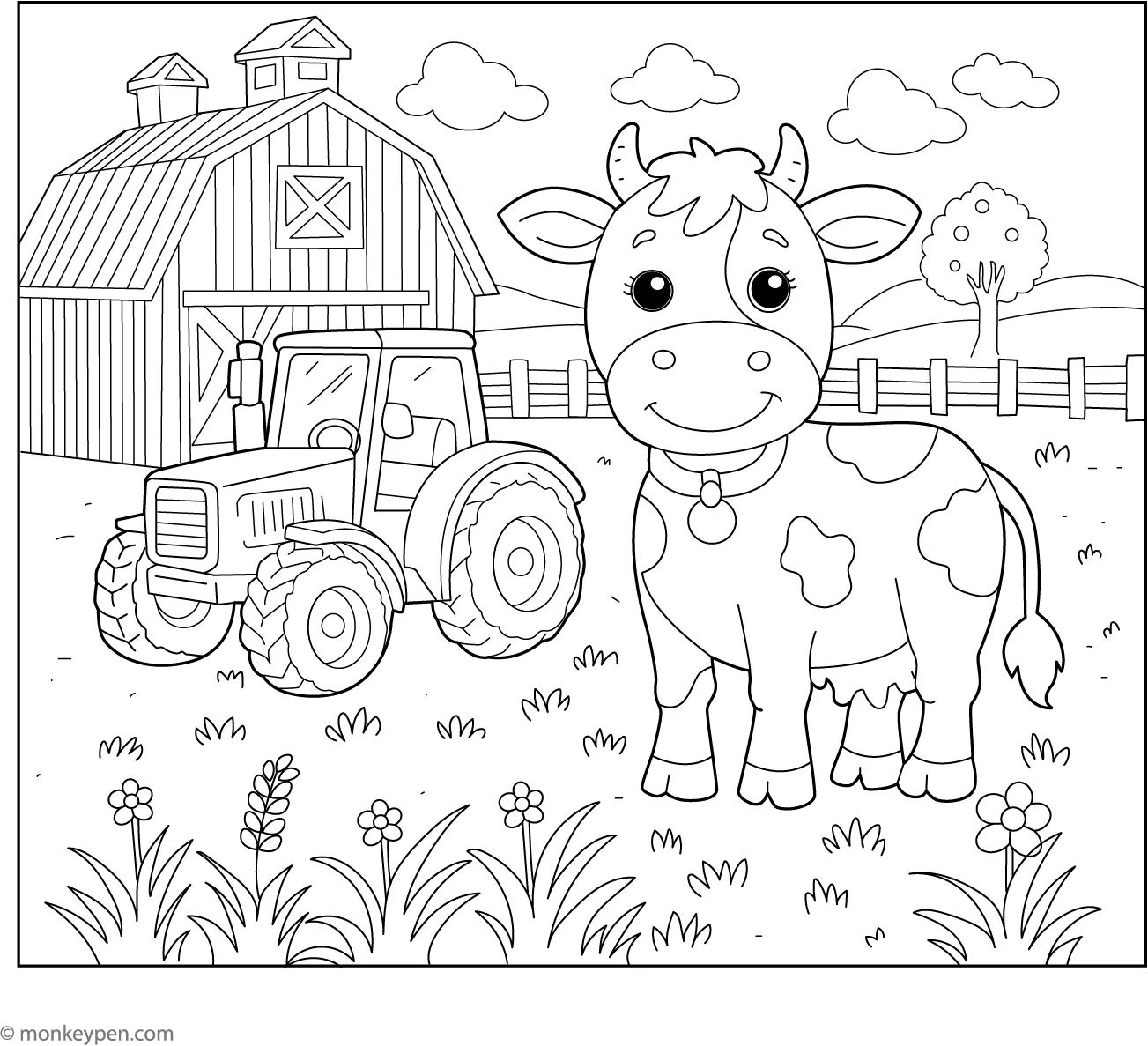 preschool farm animals coloring pages
