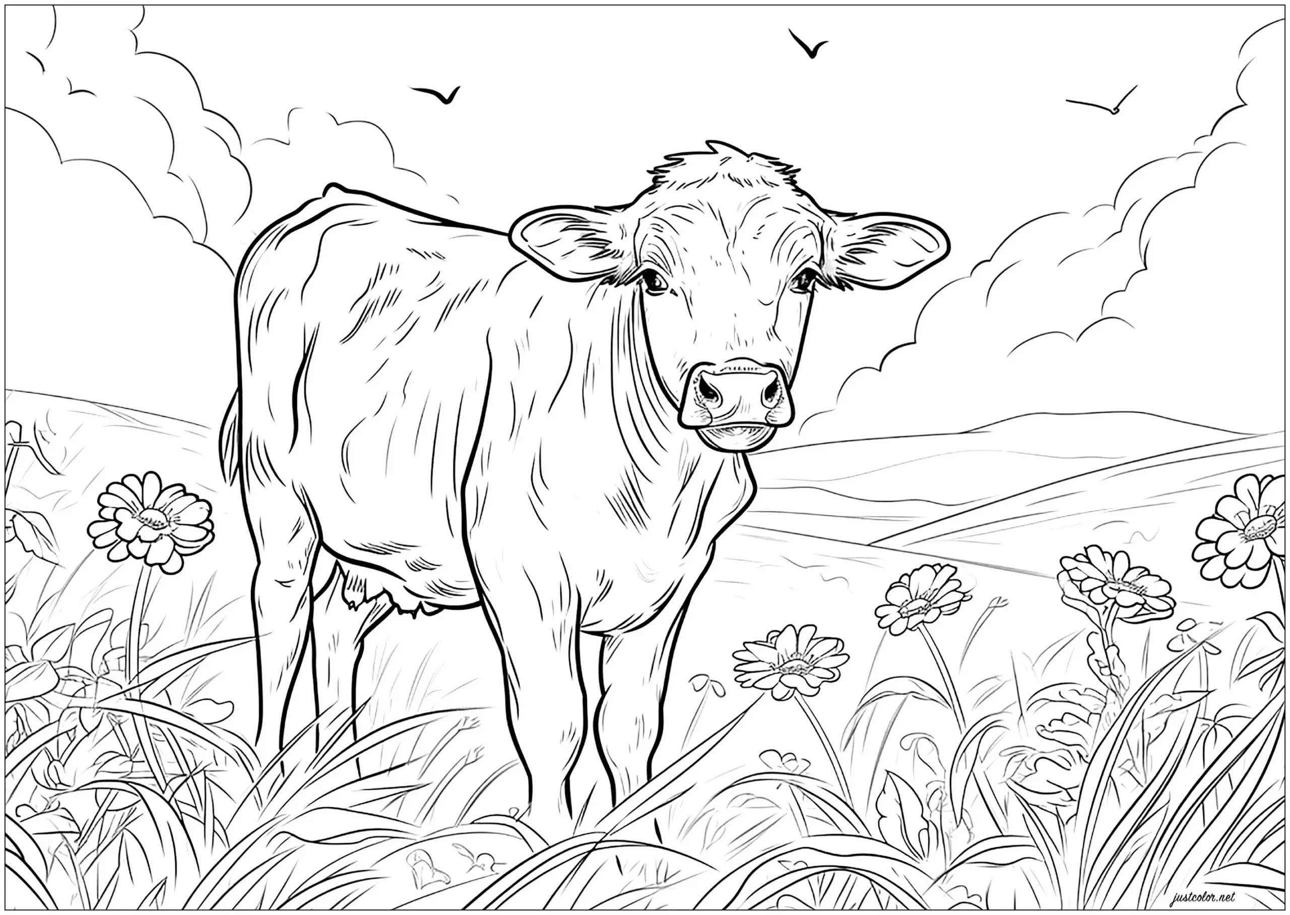 coloring pages of cattle