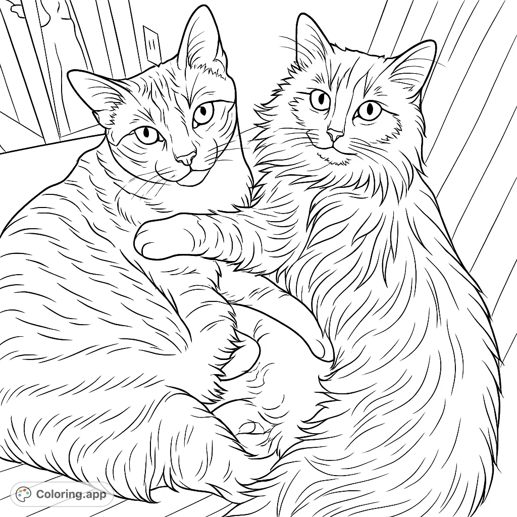 Cozy Feline Companions Coloring app Cozy Feline Companions Coloring app