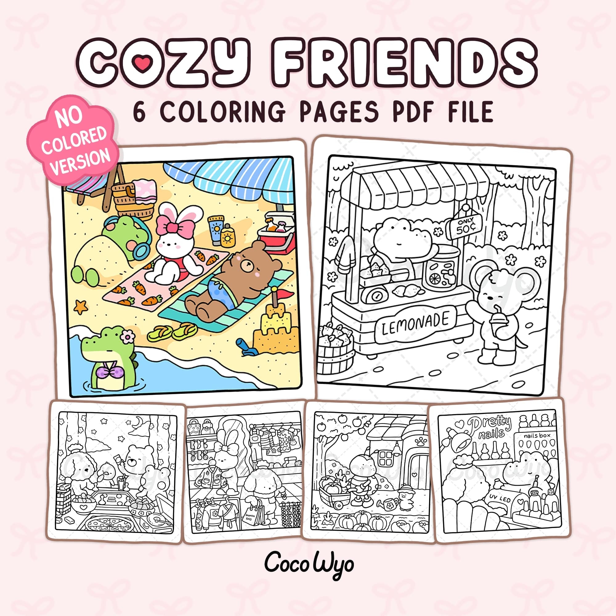 Cozy Friends Coloring Pages COCO WYO
