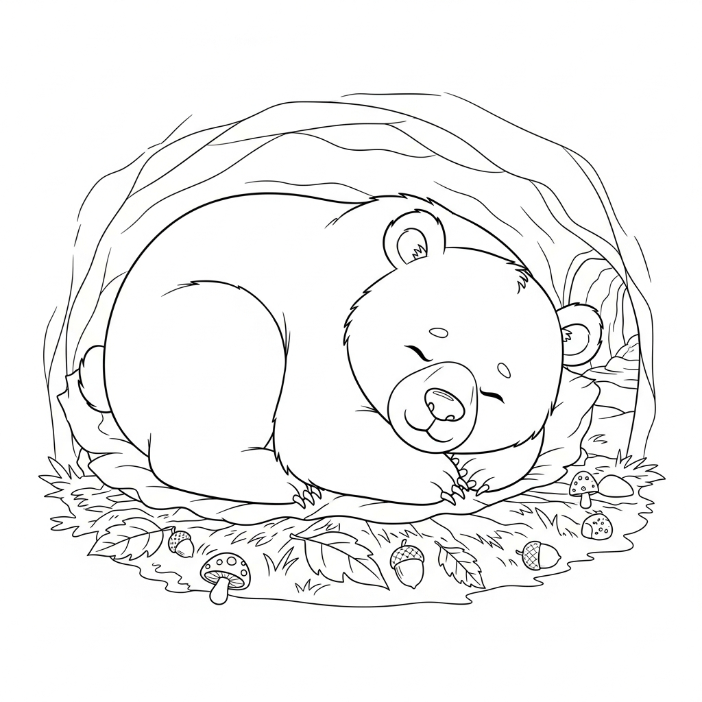 Cozy Hibernating Bear Coloring app Cozy Hibernating Bear Coloring app