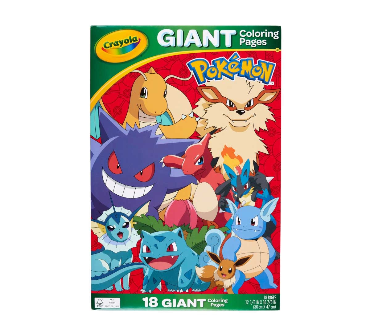Crayola Giant Pokemon Coloring Pages 18 Pages