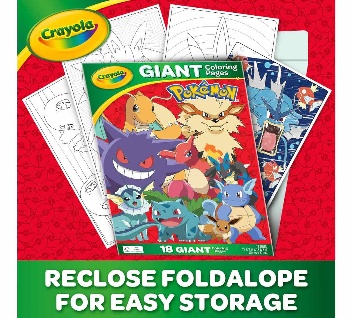 Crayola Giant Pokemon Coloring Pages 18 Pages