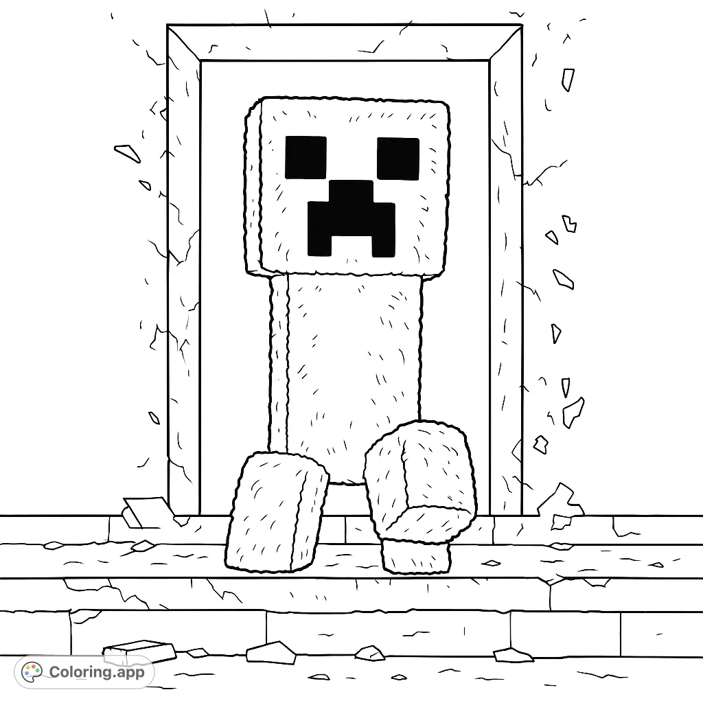 Creeper Breaking Through Coloring app Creeper Breaking Through Coloring app