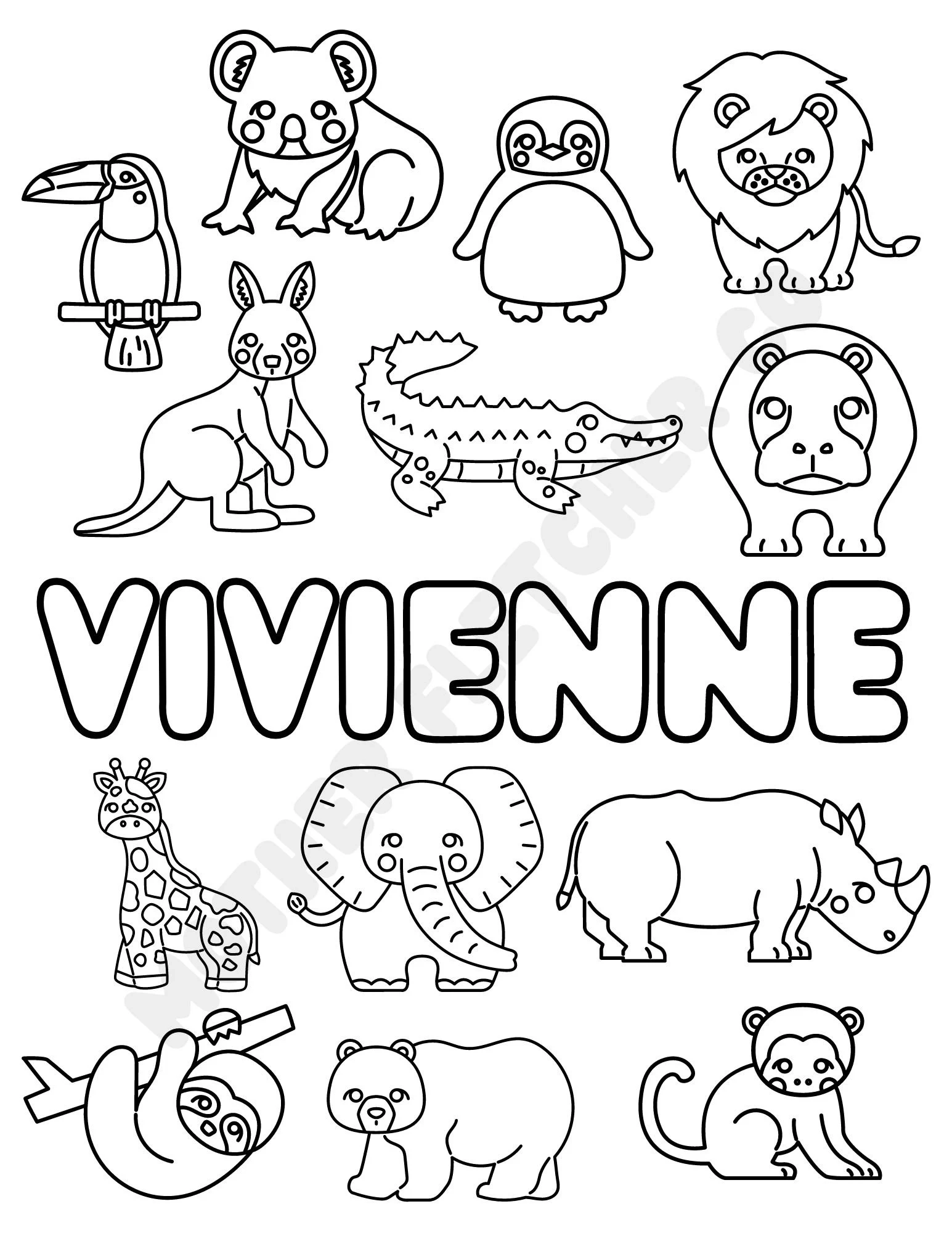 Custom Zoo Animal Coloring Sheet Etsy Custom Zoo Animal Coloring Sheet Etsy