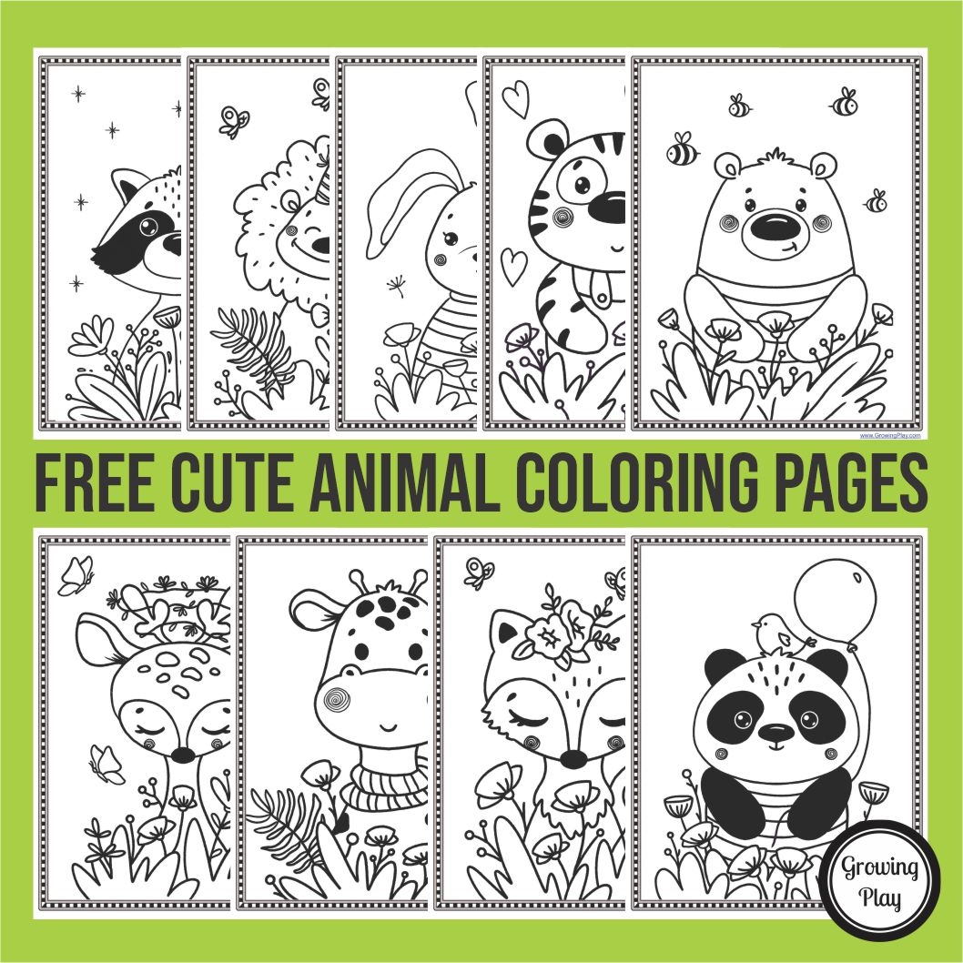 Cute Animal Coloring Pages Free Printables Growing Play