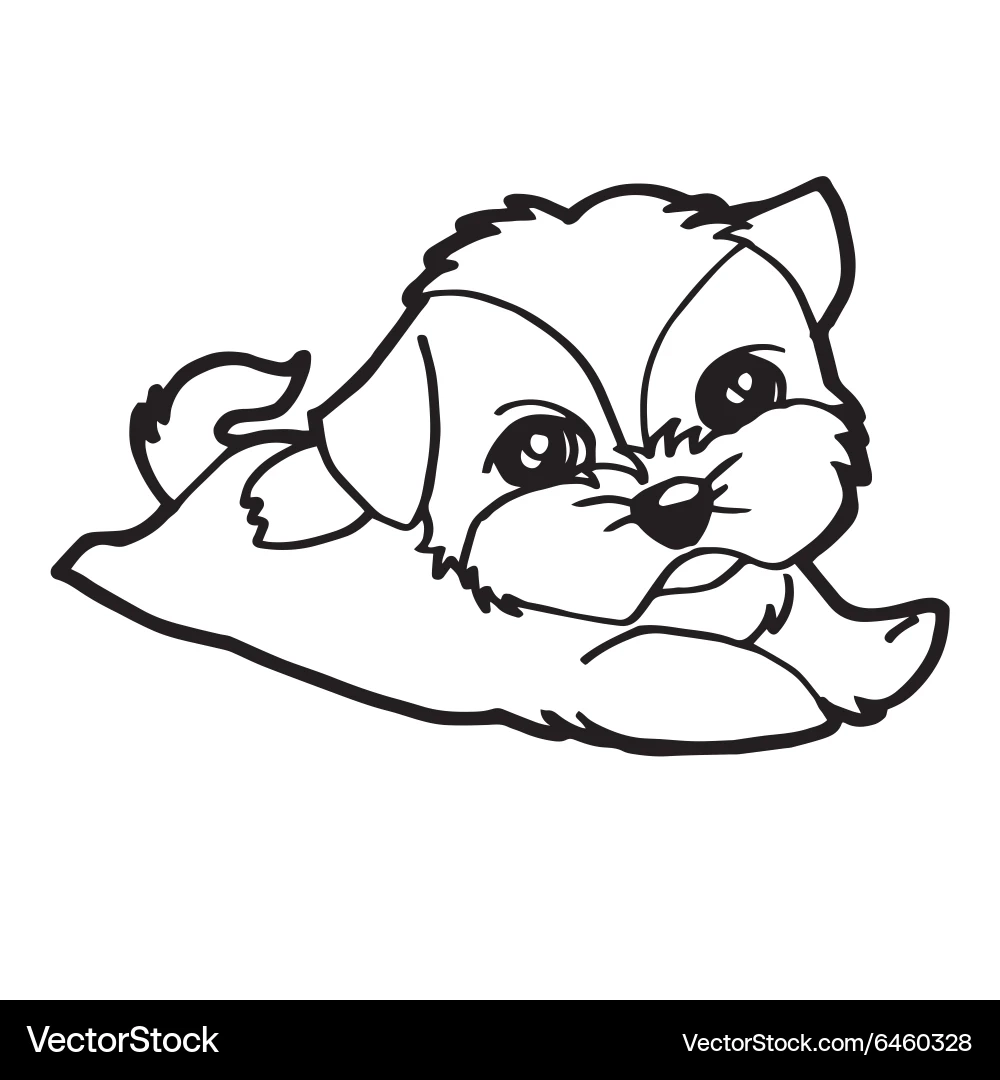 Cute Dogs Coloring Page Royalty Free Vector VectorStock
