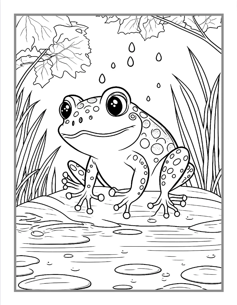 Cute Frog Coloring Book For Kids Children Adults 50 Pages Frog Colorin Mode Art Design