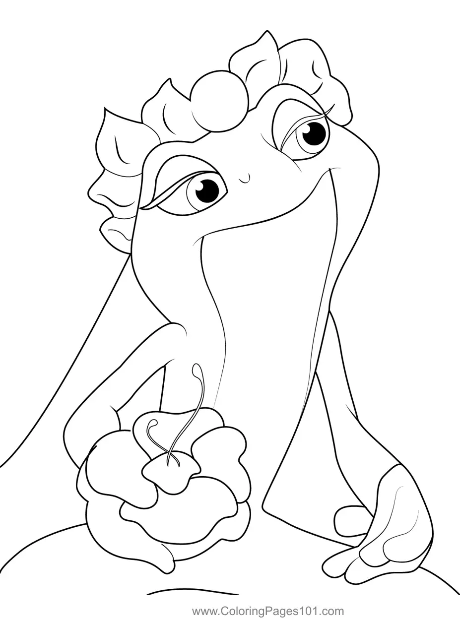 Cute Frog Tiana Coloring Page For Kids Free Tiana Printable Coloring Pages Online For Kids ColoringPages101 Coloring Pages For Kids