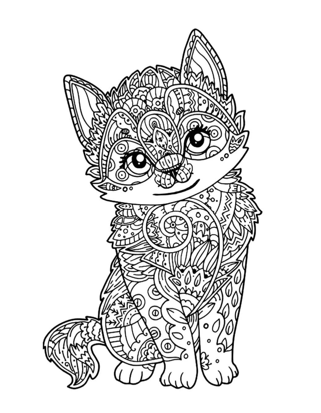 Cute Kitten Coloring Page Free Download Cat Cave Co Cute Kitten Coloring Page Free Download Cat Cave Co