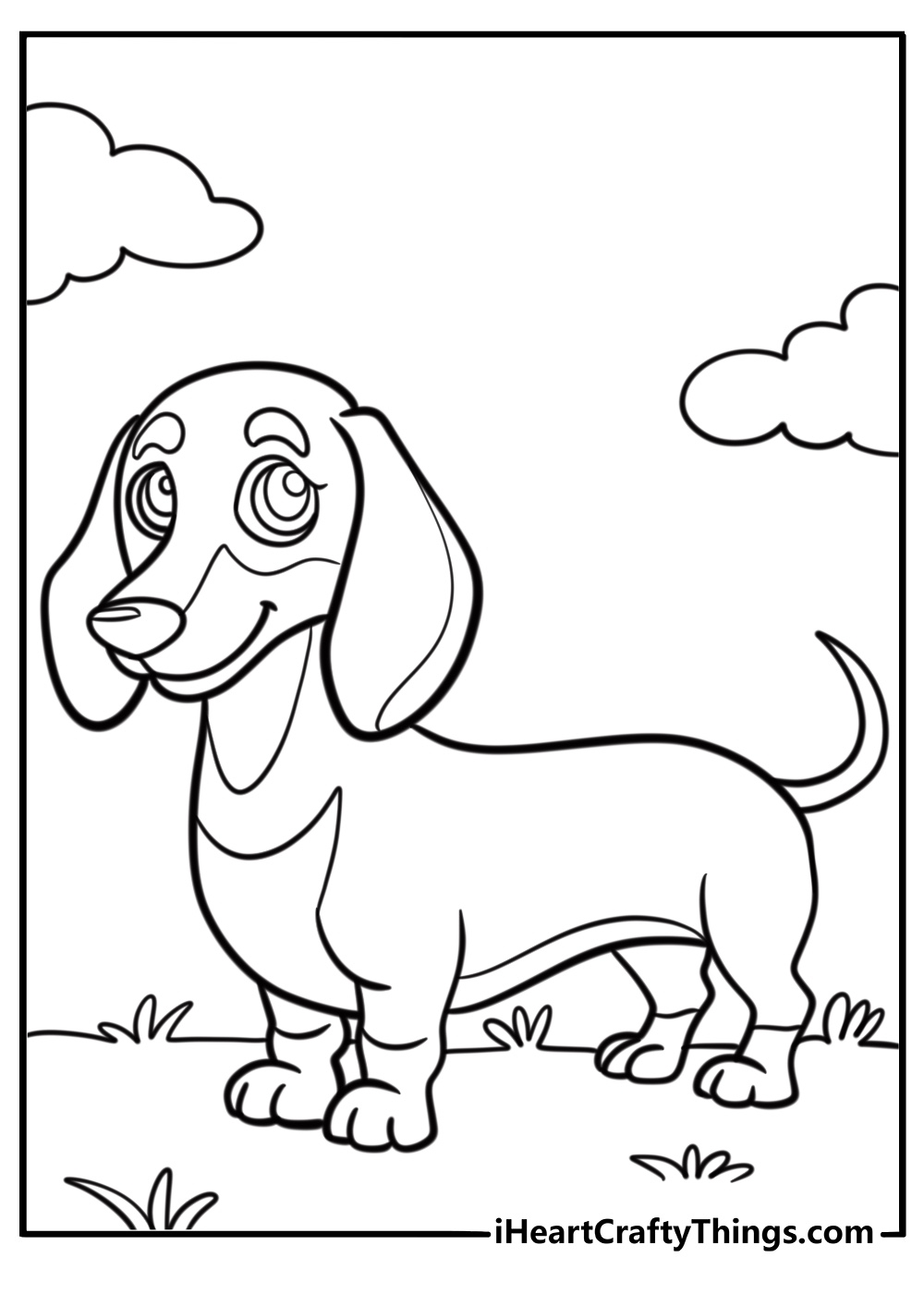 weiner dog coloring page