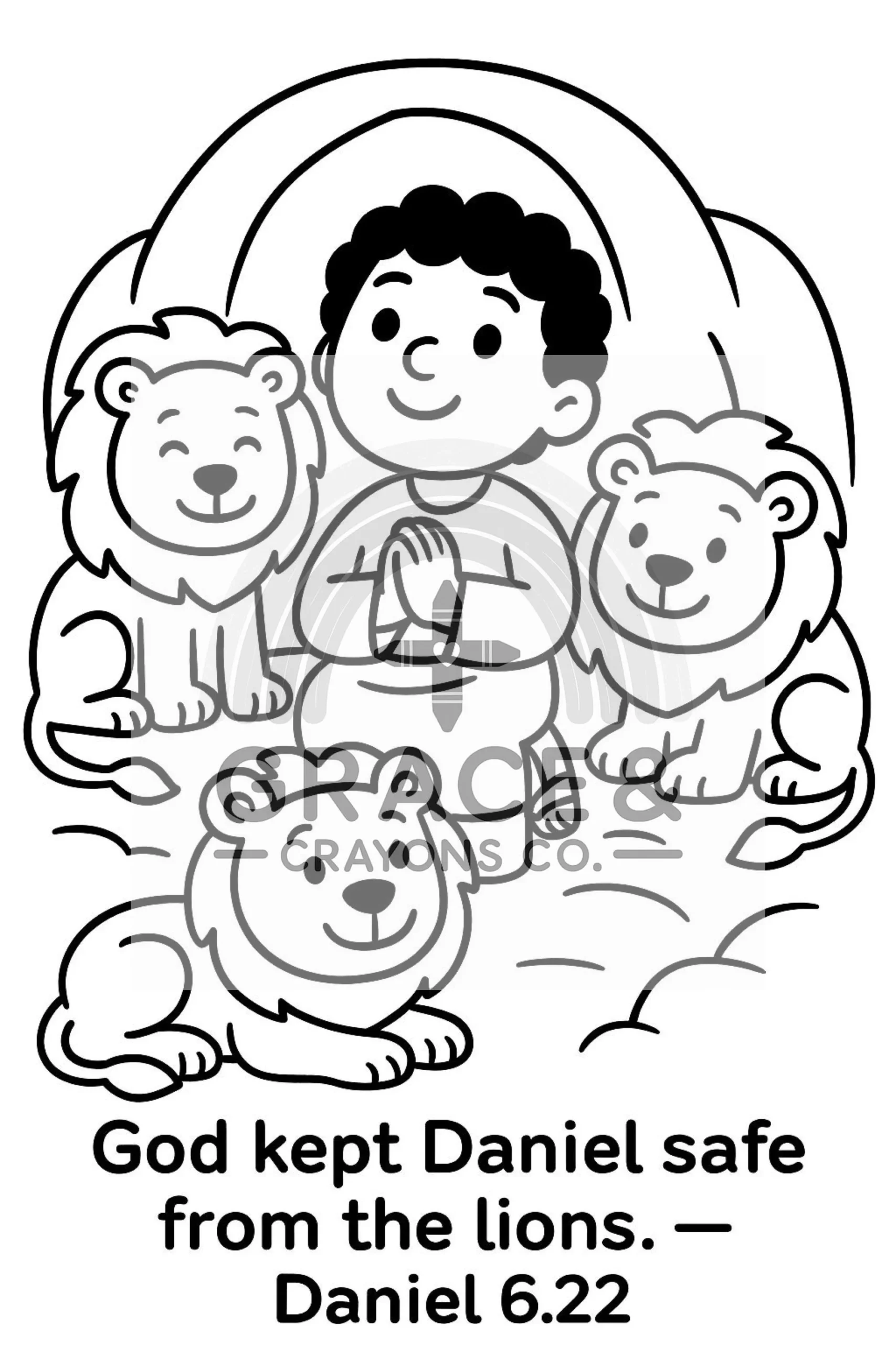daniel and the lions den coloring page