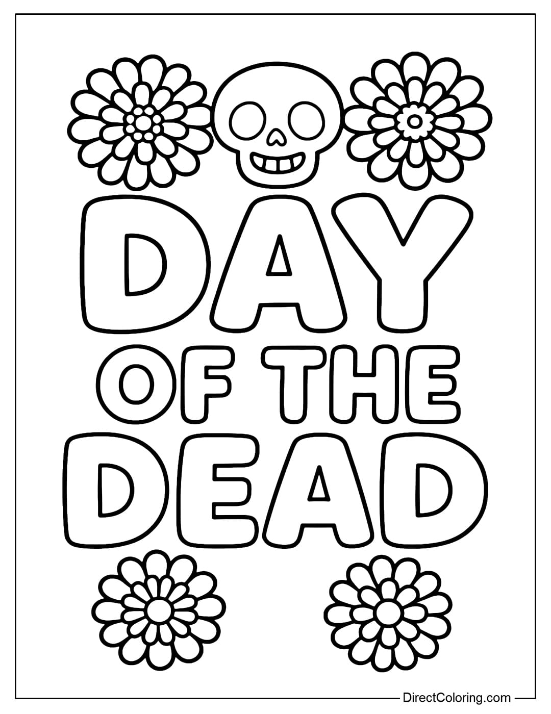 Day Of The Dead Coloring Pages Free PDF To Download And Print