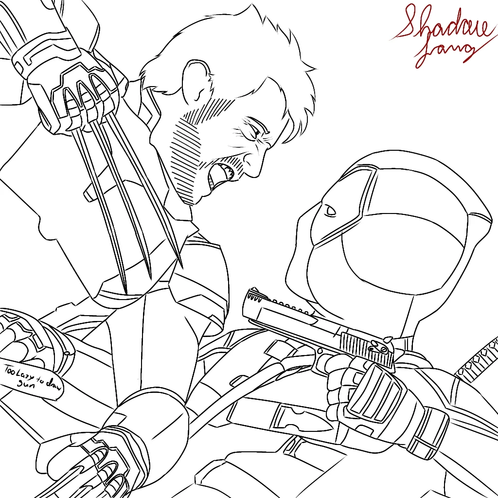 Deadpool And Wolverine Drawing Part Two color R deadpool Deadpool And Wolverine Drawing Part Two color R deadpool