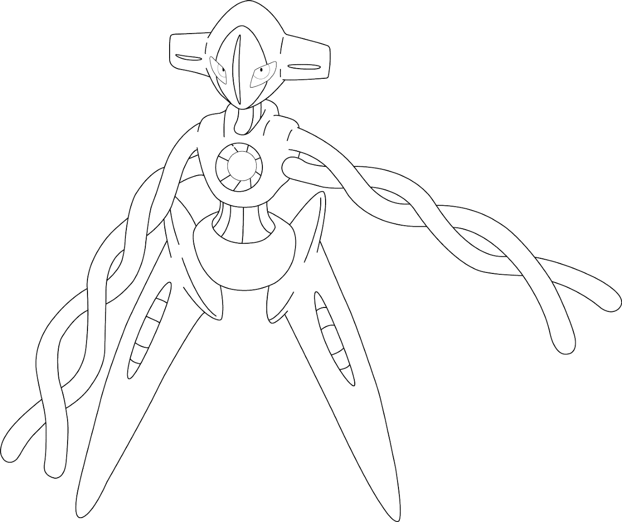Deoxys Pokemon Coloring Page Free Printable