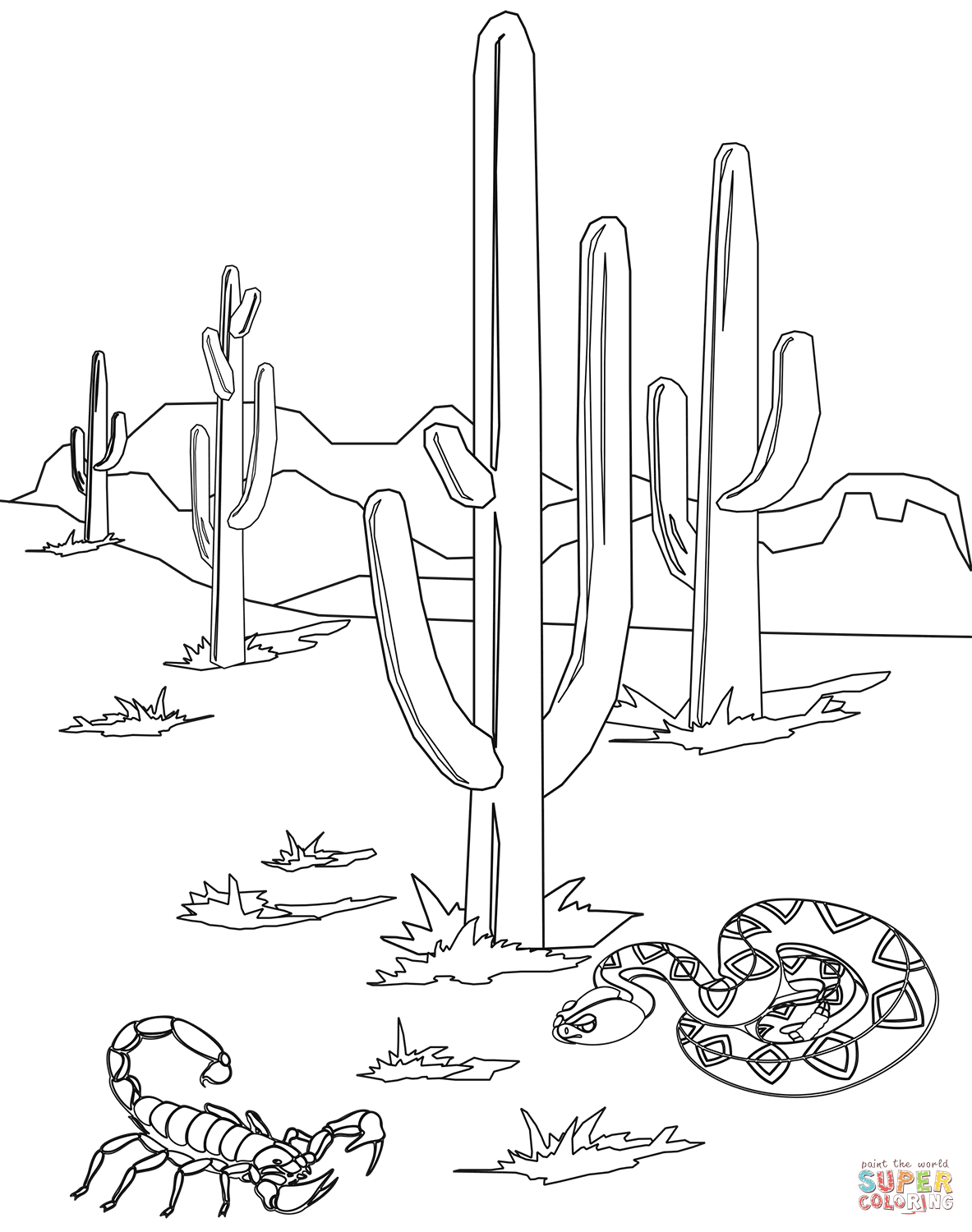 Desert Animals Coloring Page Free Printable