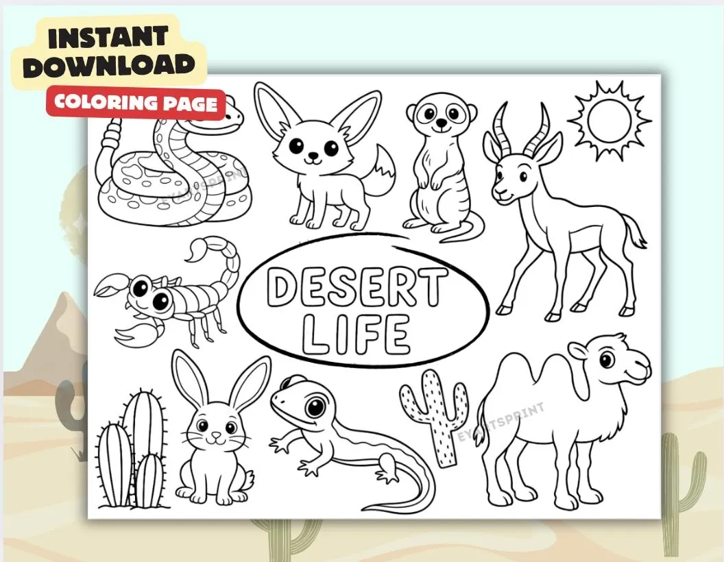 desert animal coloring pages
