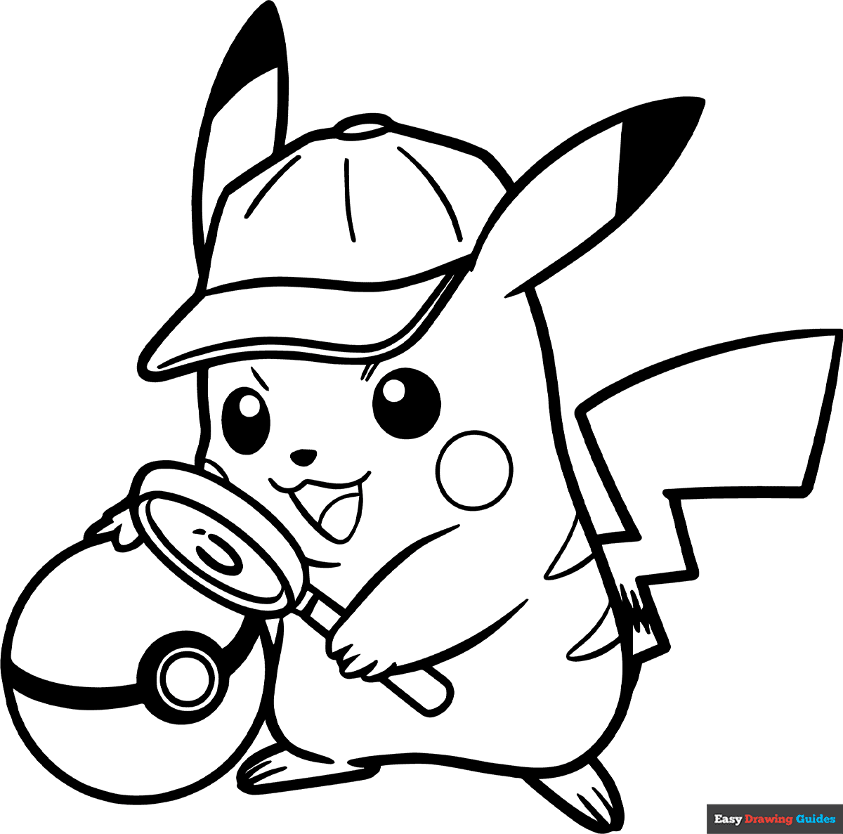 Detective Pikachu Coloring Page Easy Drawing Guides