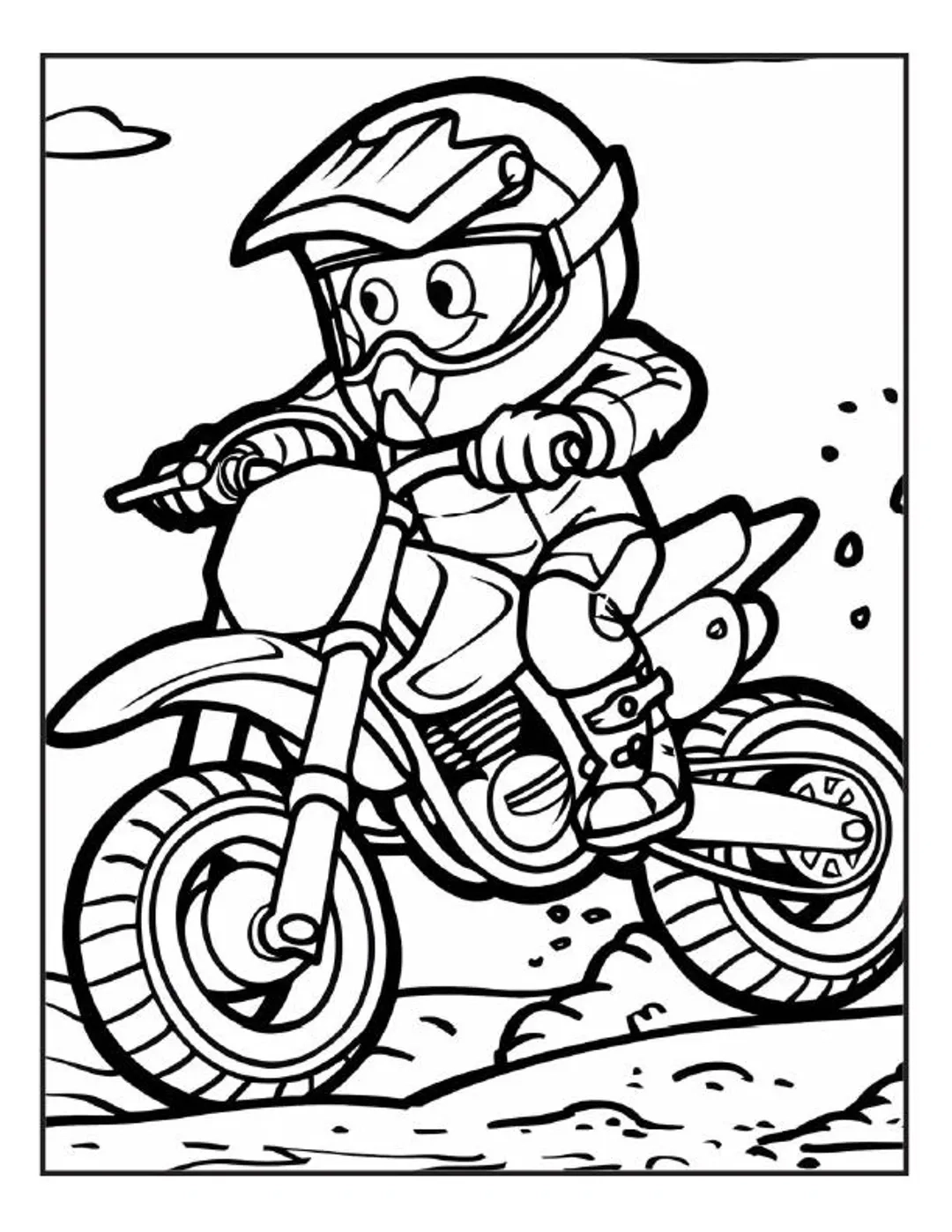 Dirt Bike Riding 21 25 Coloring Pages 5 Pages Etsy
