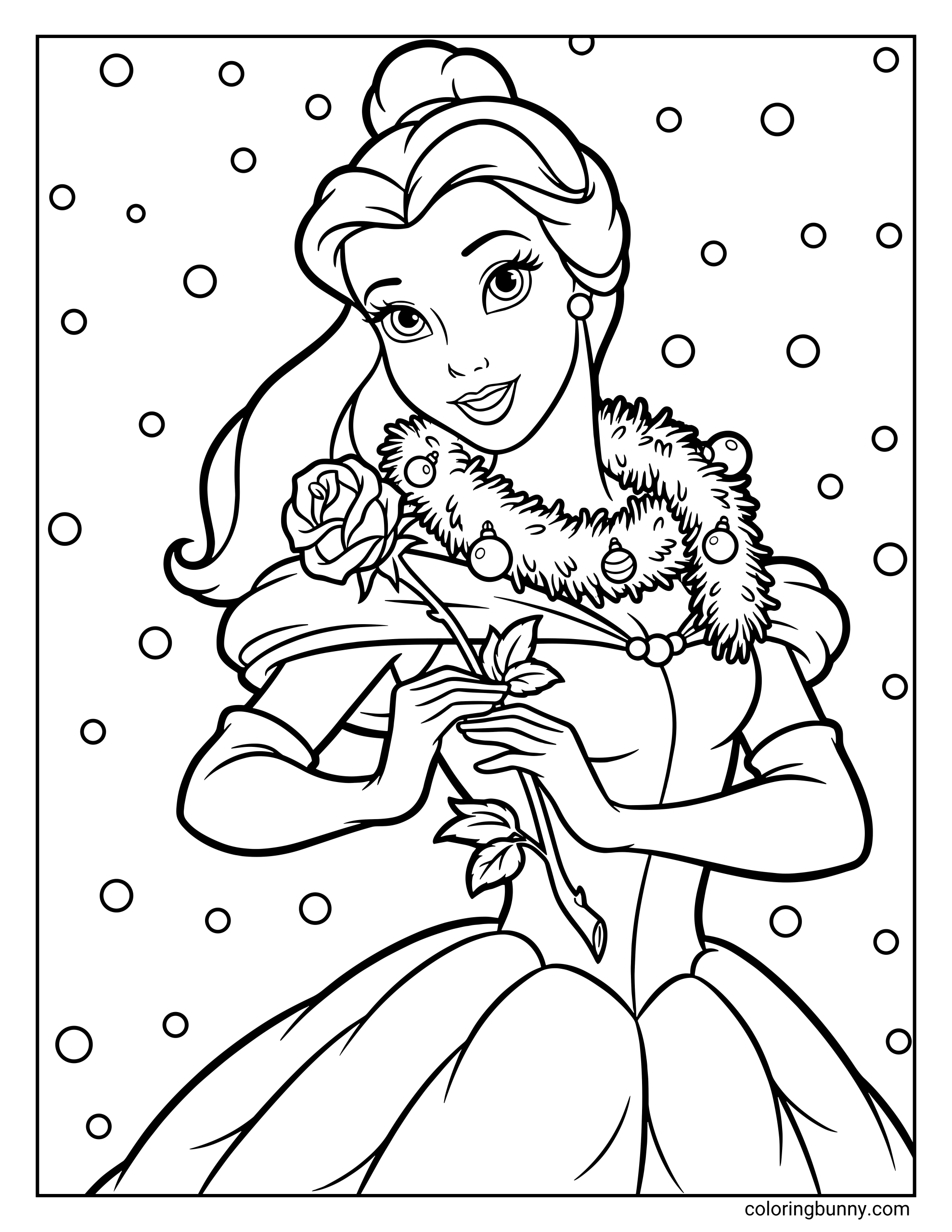 belle disney princess coloring pages