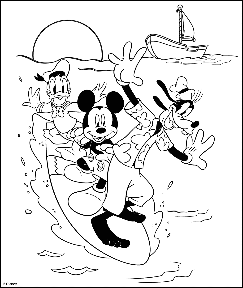 Disney Mickey Mouse And Friends Coloring Page For Kids