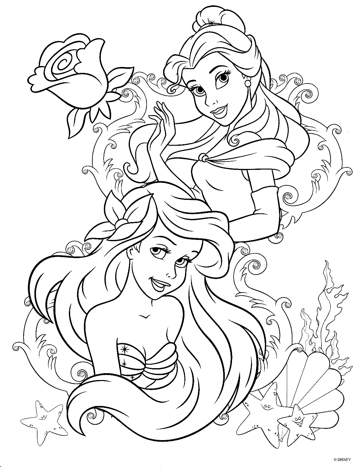 belle princess coloring pages