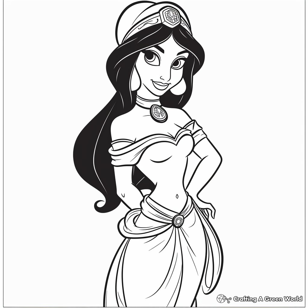 jasmine disney princess coloring pages