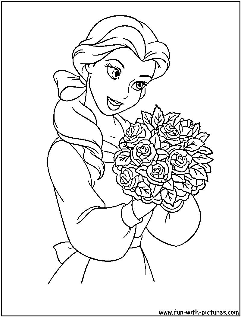 princess belle coloring page