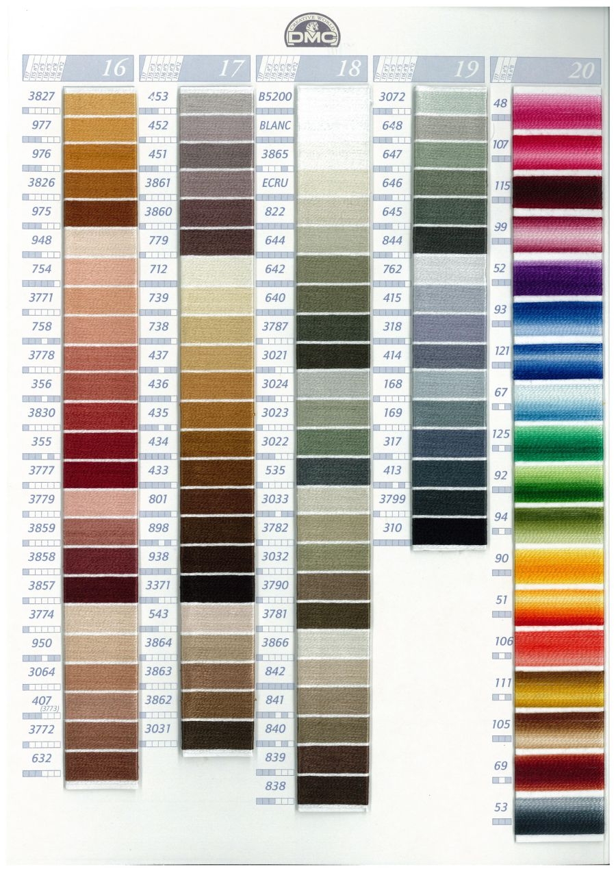 dmc color chart by name and number
