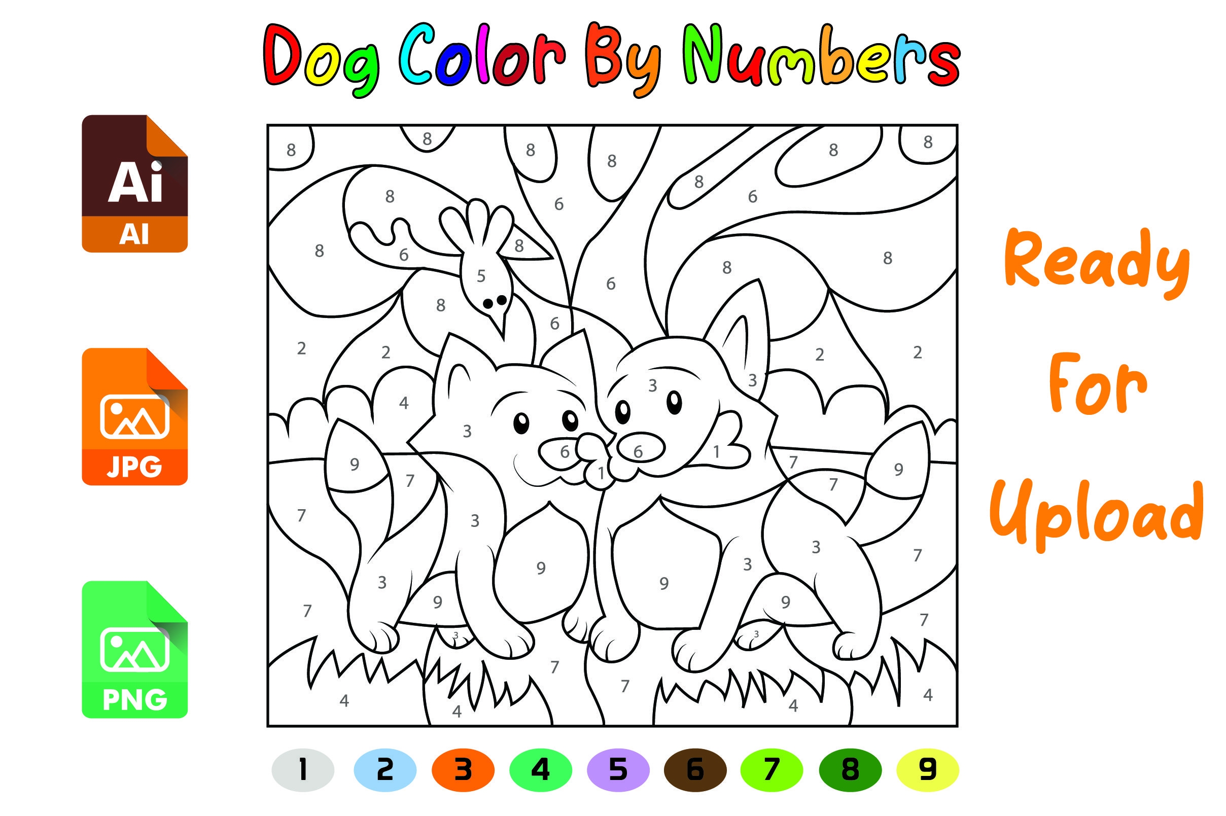 Dog Color By Numbers For KDP Vol 18 Graphic By Das Design Creative Fabrica